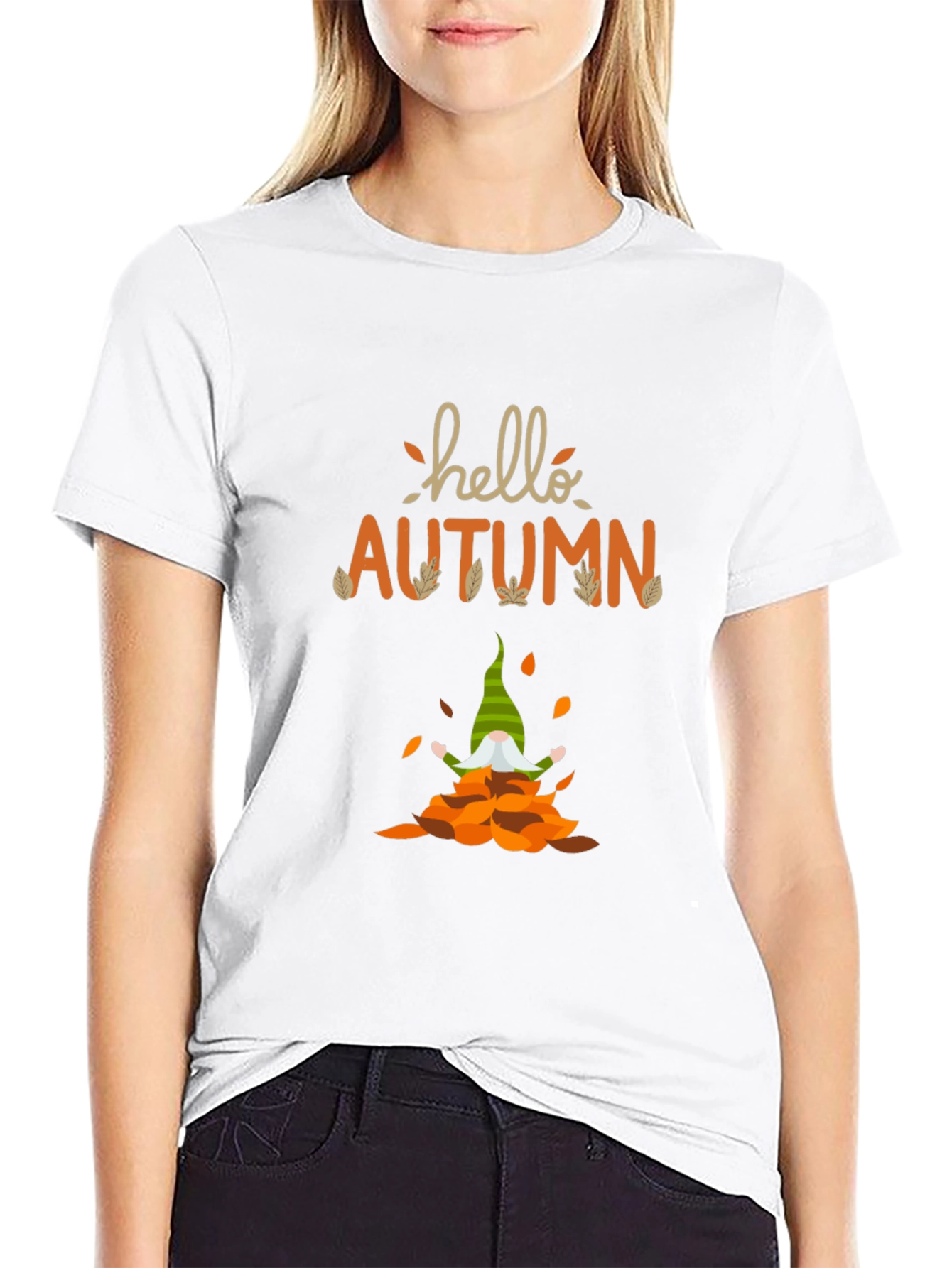 Hello Autumn Gnome T-Shirt - Fall Season Apparel