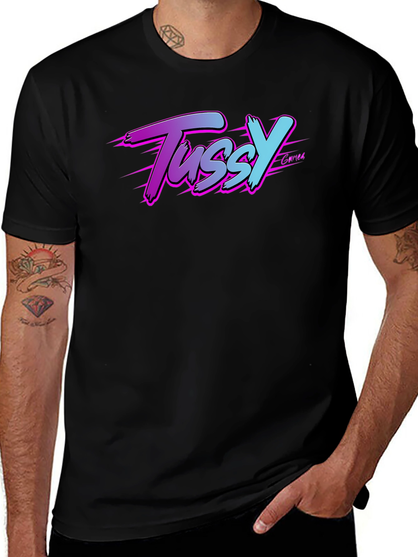 Tussy Gamer T-Shirt - Black Graphic Tee