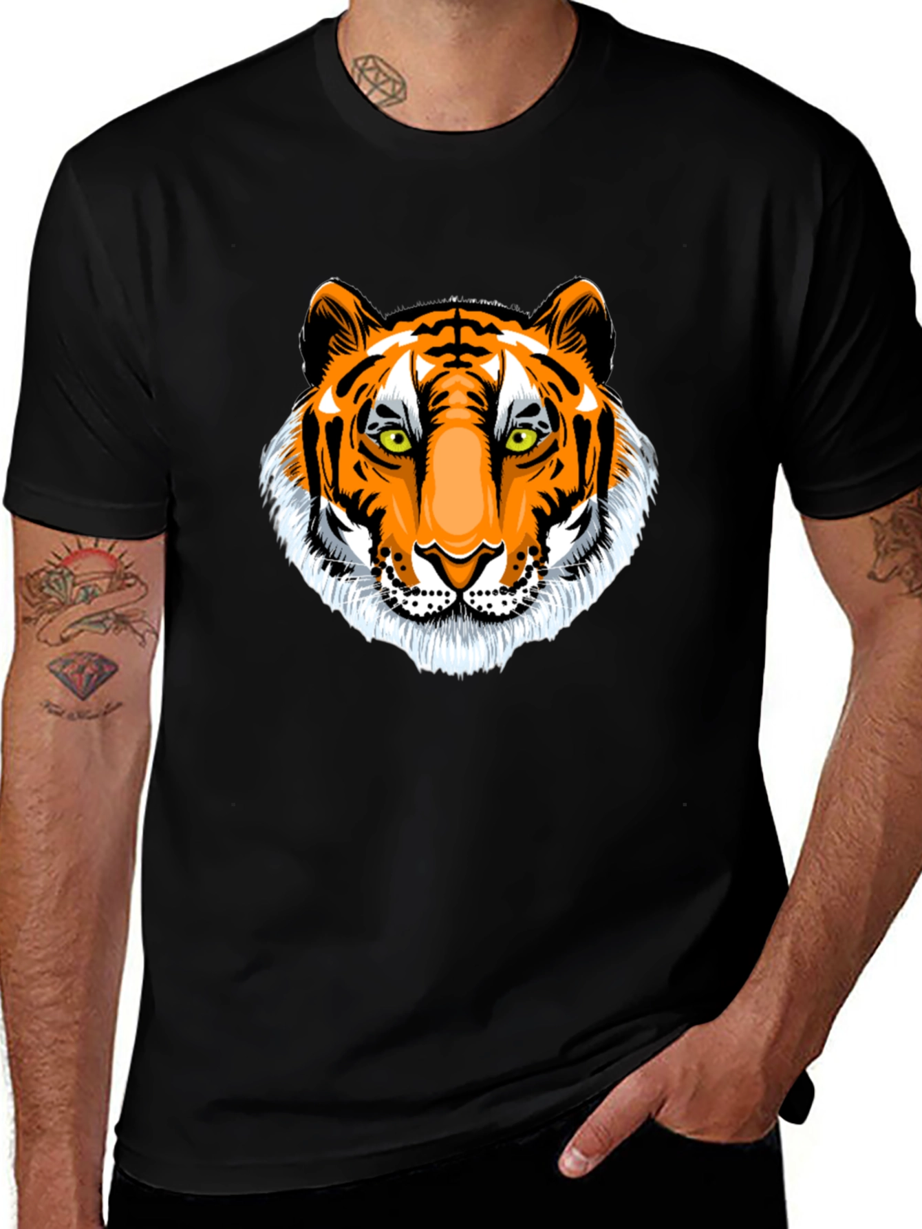 Tiger Graphic Black T-Shirt - Animal Print Tee