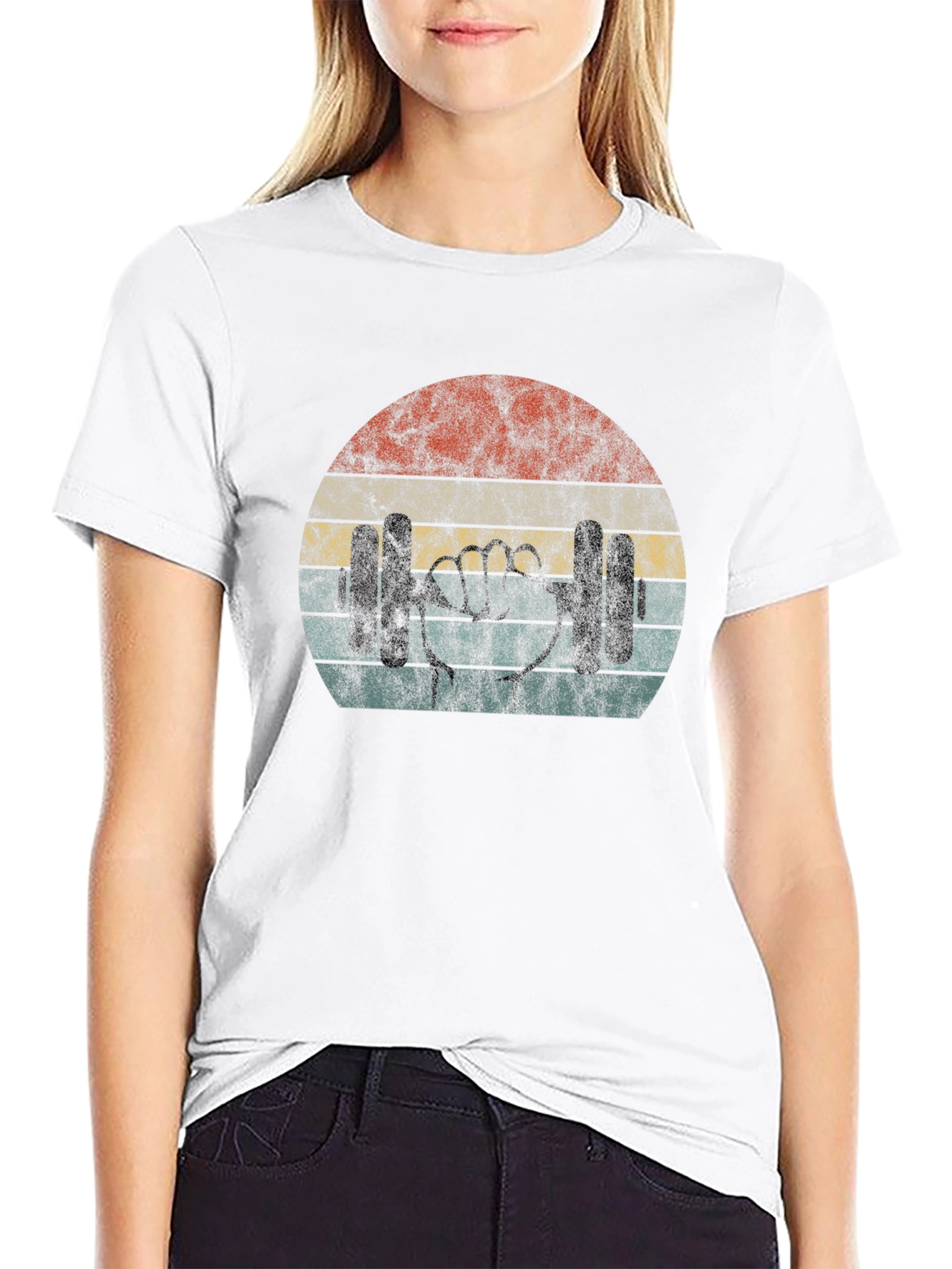 Retro Gym Shirt - Weightlifting Fist Graphic Tee