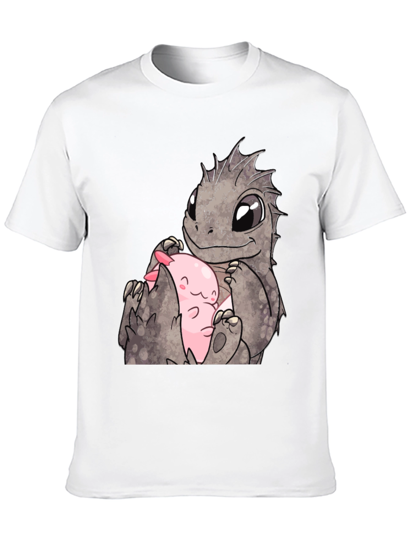 Cute Dragon & Axolotl Graphic Tee