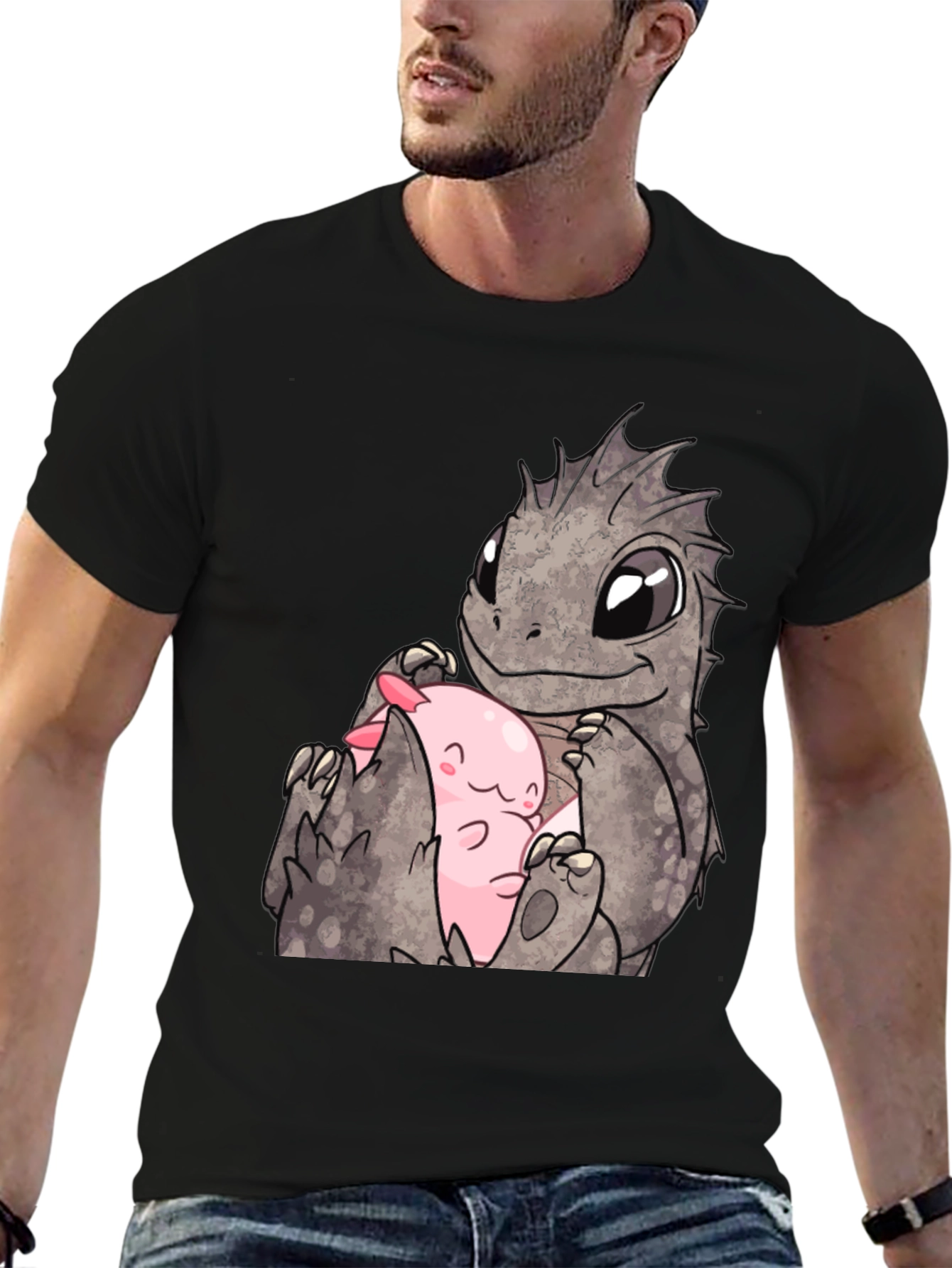 Cute Dragon & Axolotl Graphic Tee