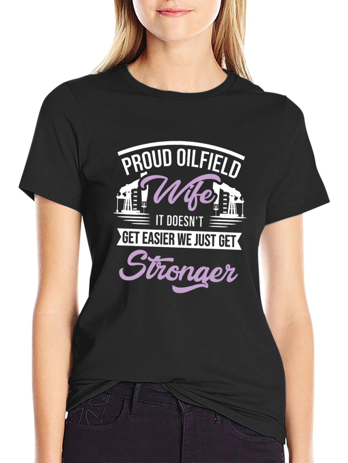 Proud Oilfield Wife Black T-Shirt