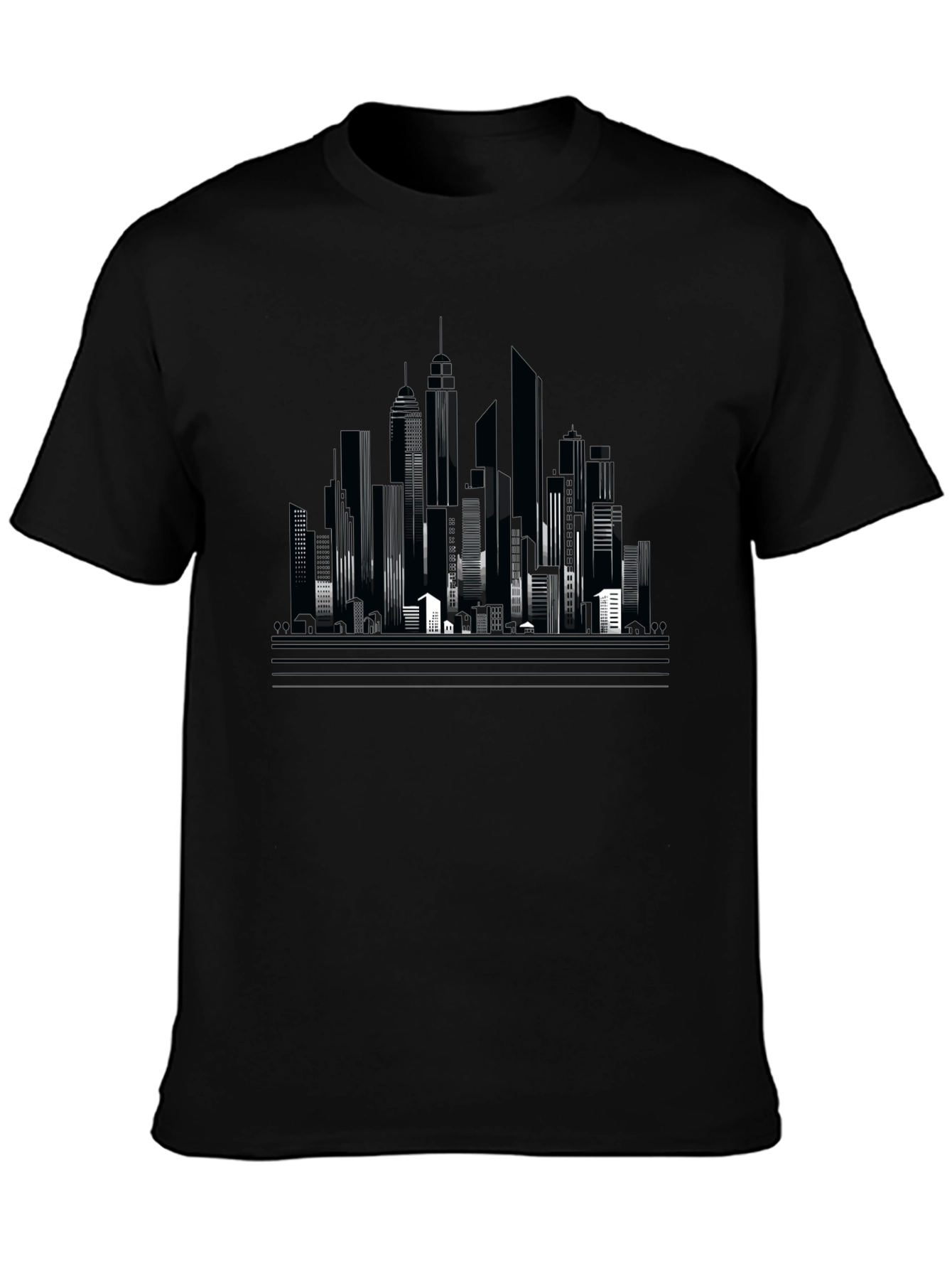 Urban Skyline Graphic Tee - Modern Cityscape Design