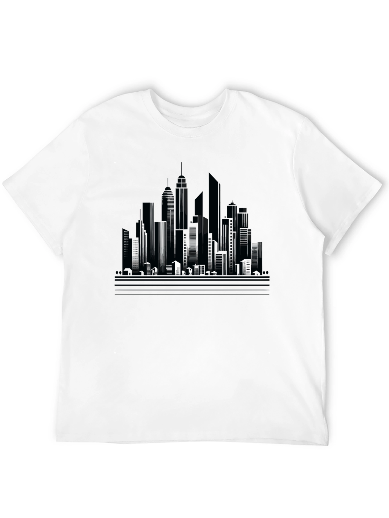 Urban Skyline Graphic Tee - Modern Cityscape Design