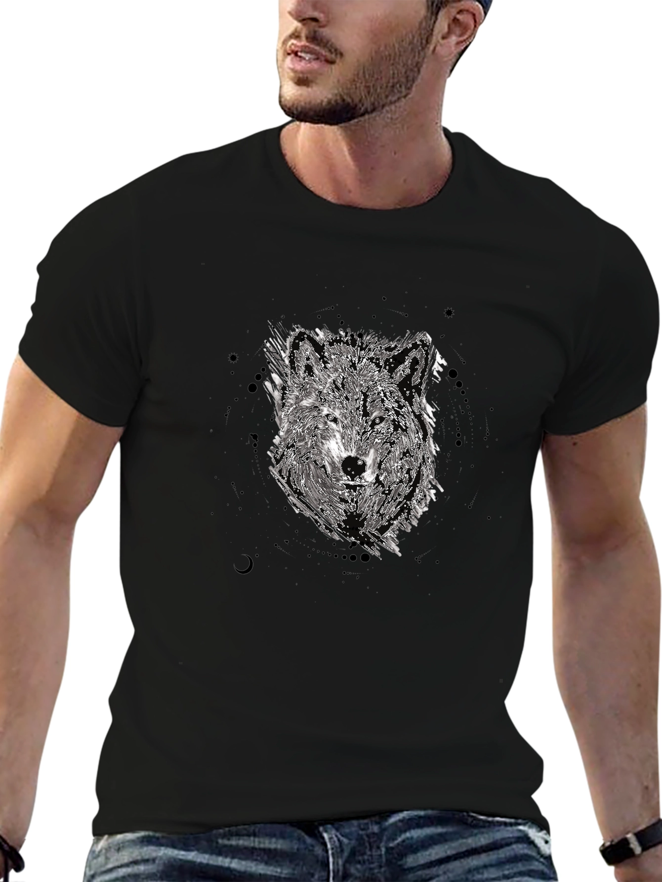 Wolf Graphic Black T-Shirt