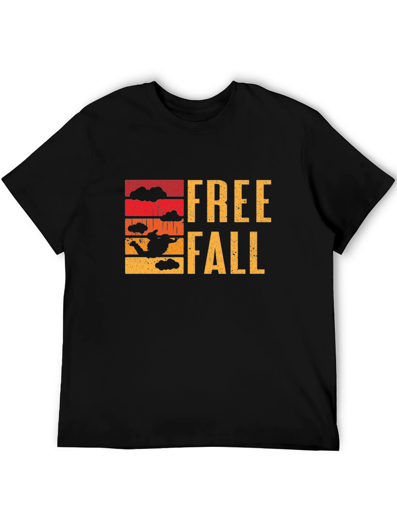 Freefall Skydive Graphic T-Shirt - Black Cotton Tee