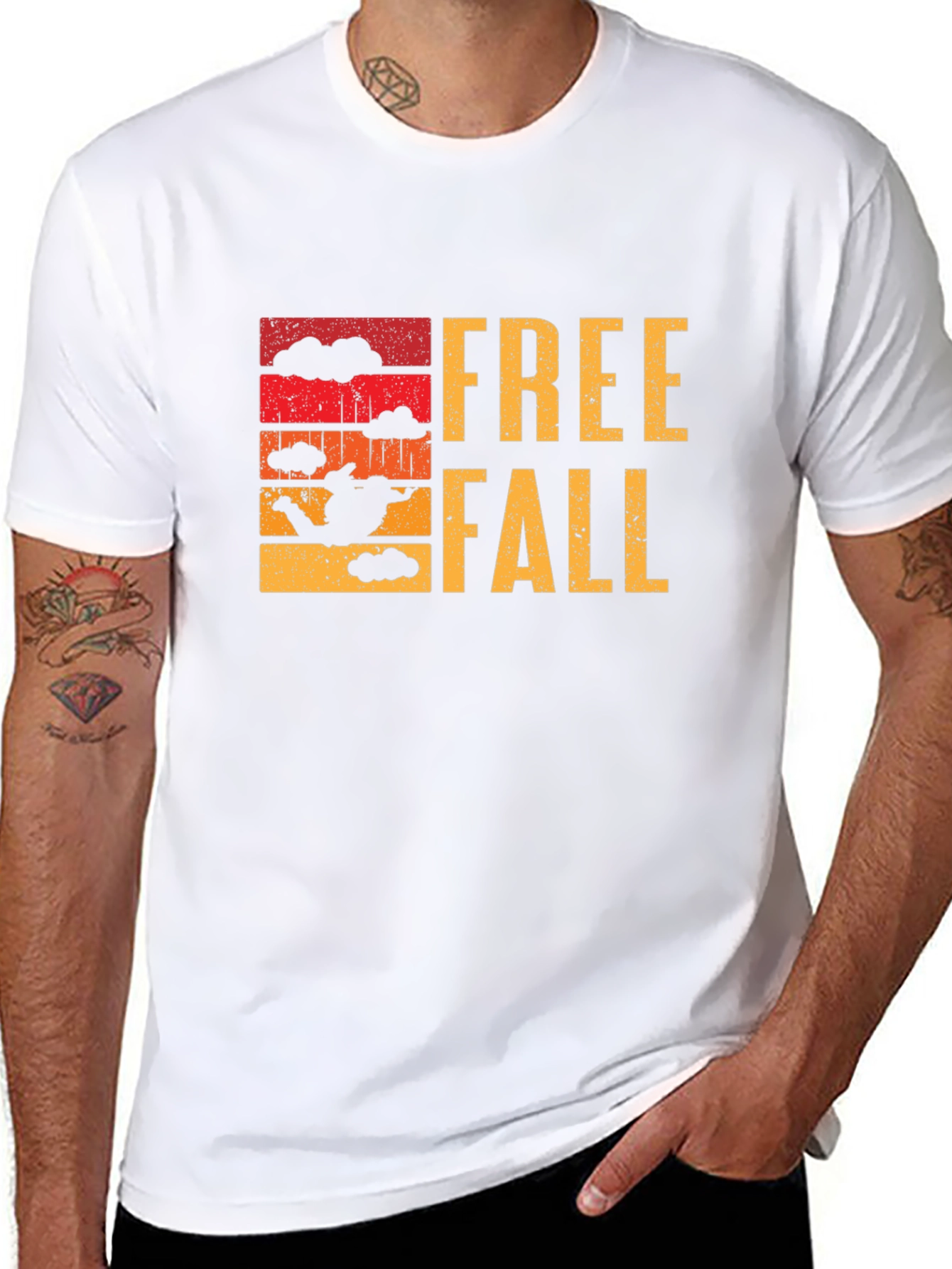 Freefall Skydive Graphic T-Shirt - Black Cotton Tee