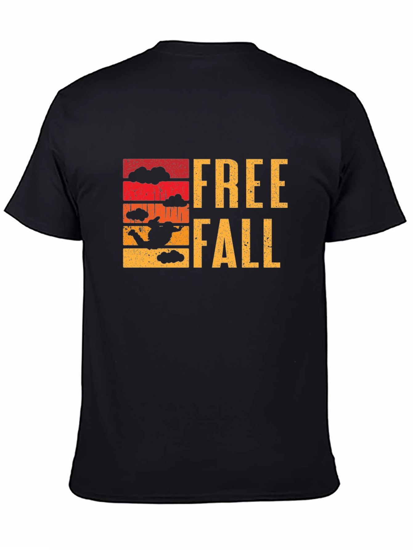 Freefall Skydive Graphic T-Shirt - Black Cotton Tee