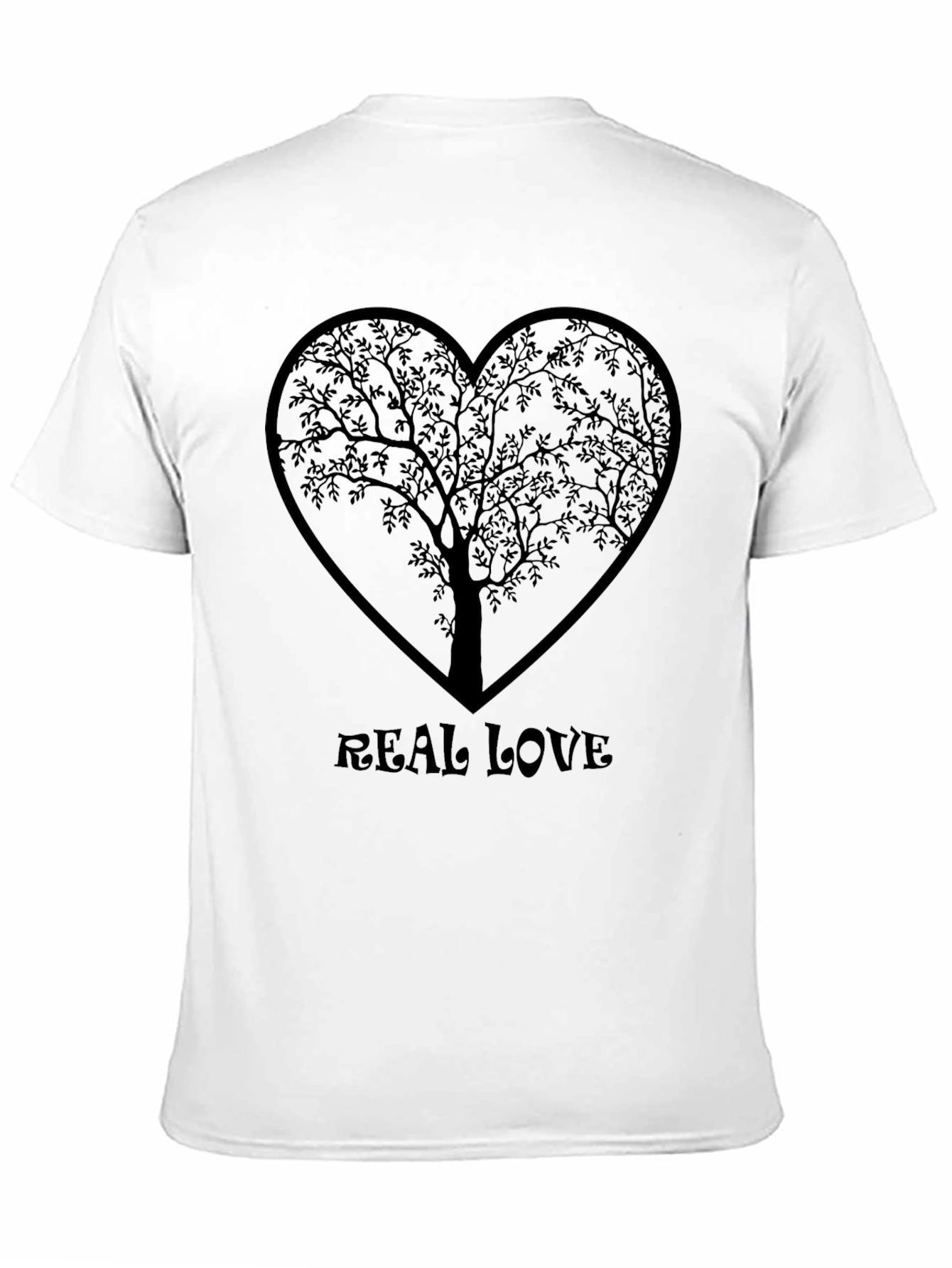 Real Love Heart Tree Graphic Tee - Black