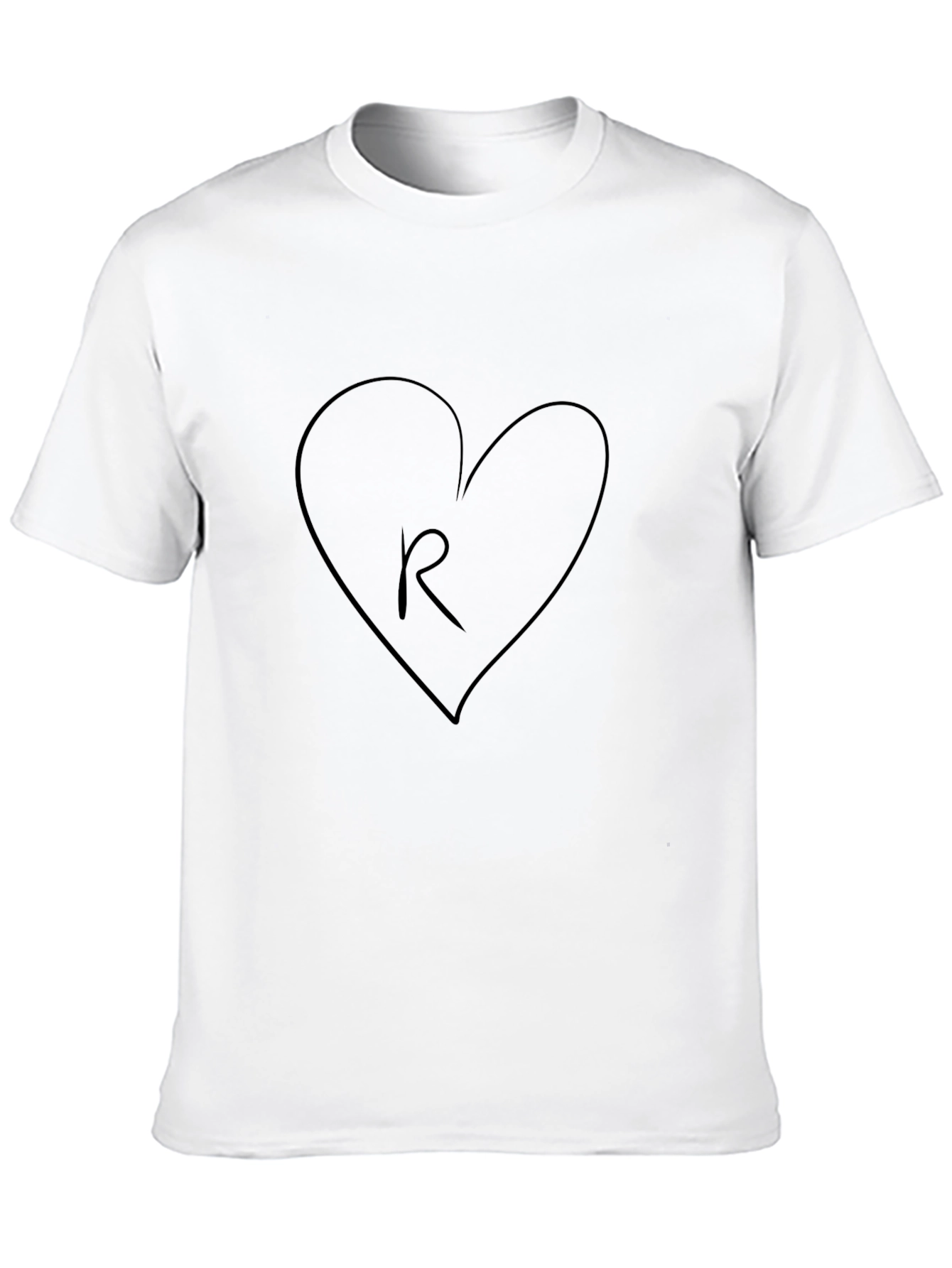 Heart R Black T-Shirt - Stylish Casual Tee