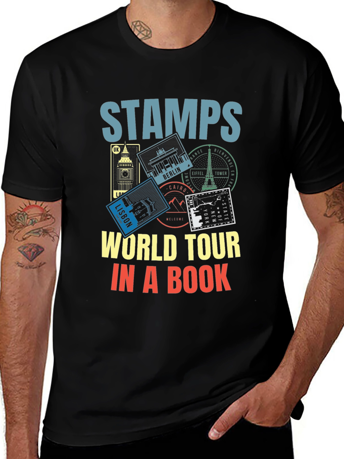 Stamps World Tour T-Shirt - Travel Souvenir Tee