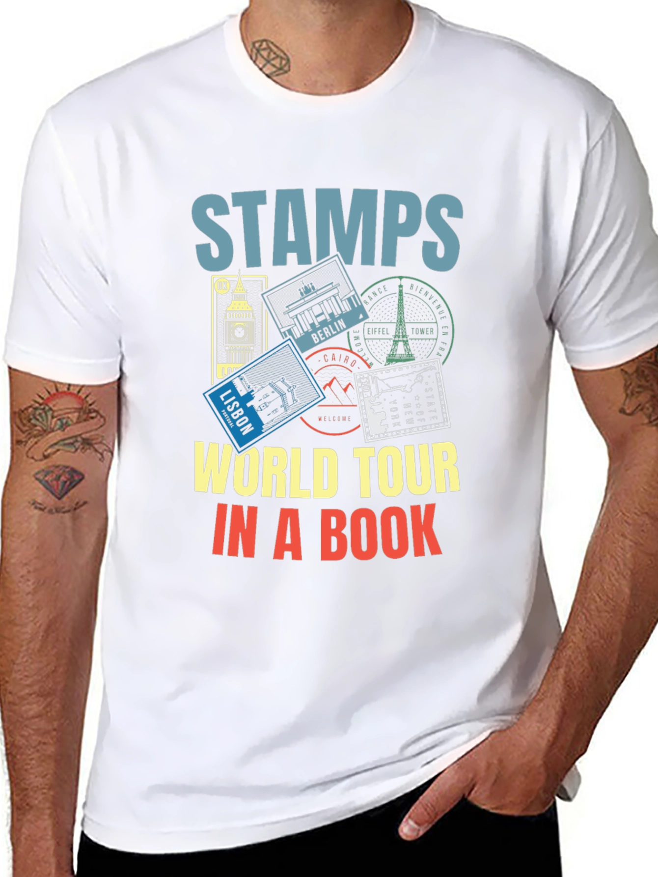 Stamps World Tour T-Shirt - Travel Souvenir Tee