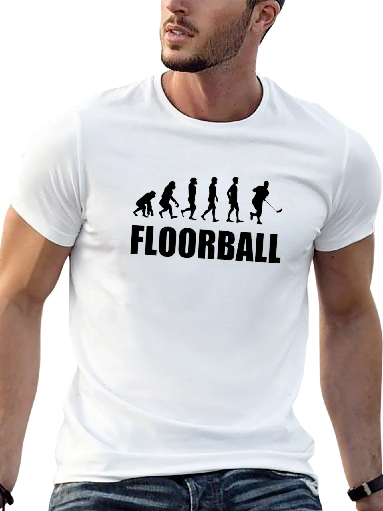 Evolution of Floorball Black T-Shirt