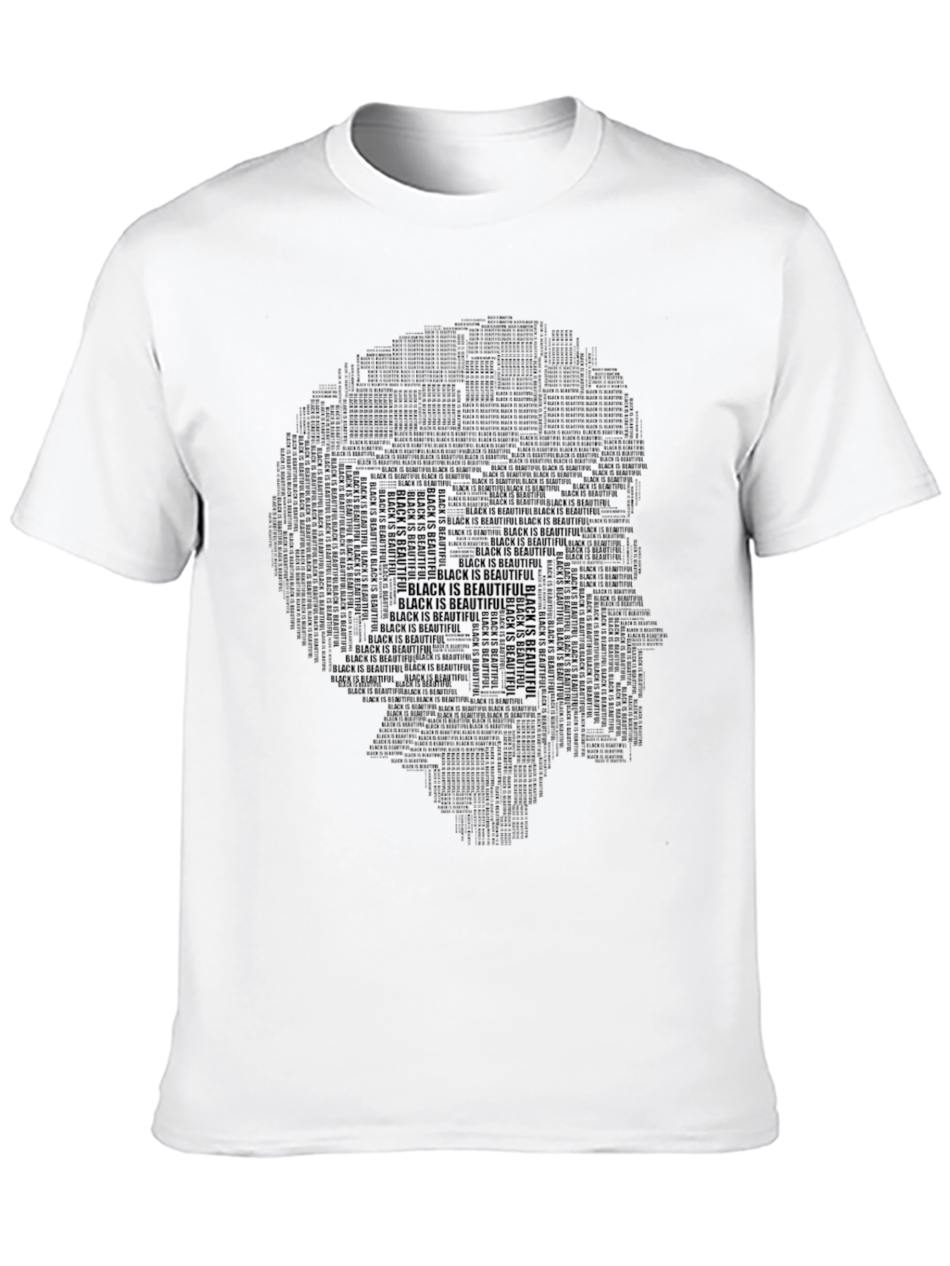 Black Is Beautiful Text Portrait T-Shirt