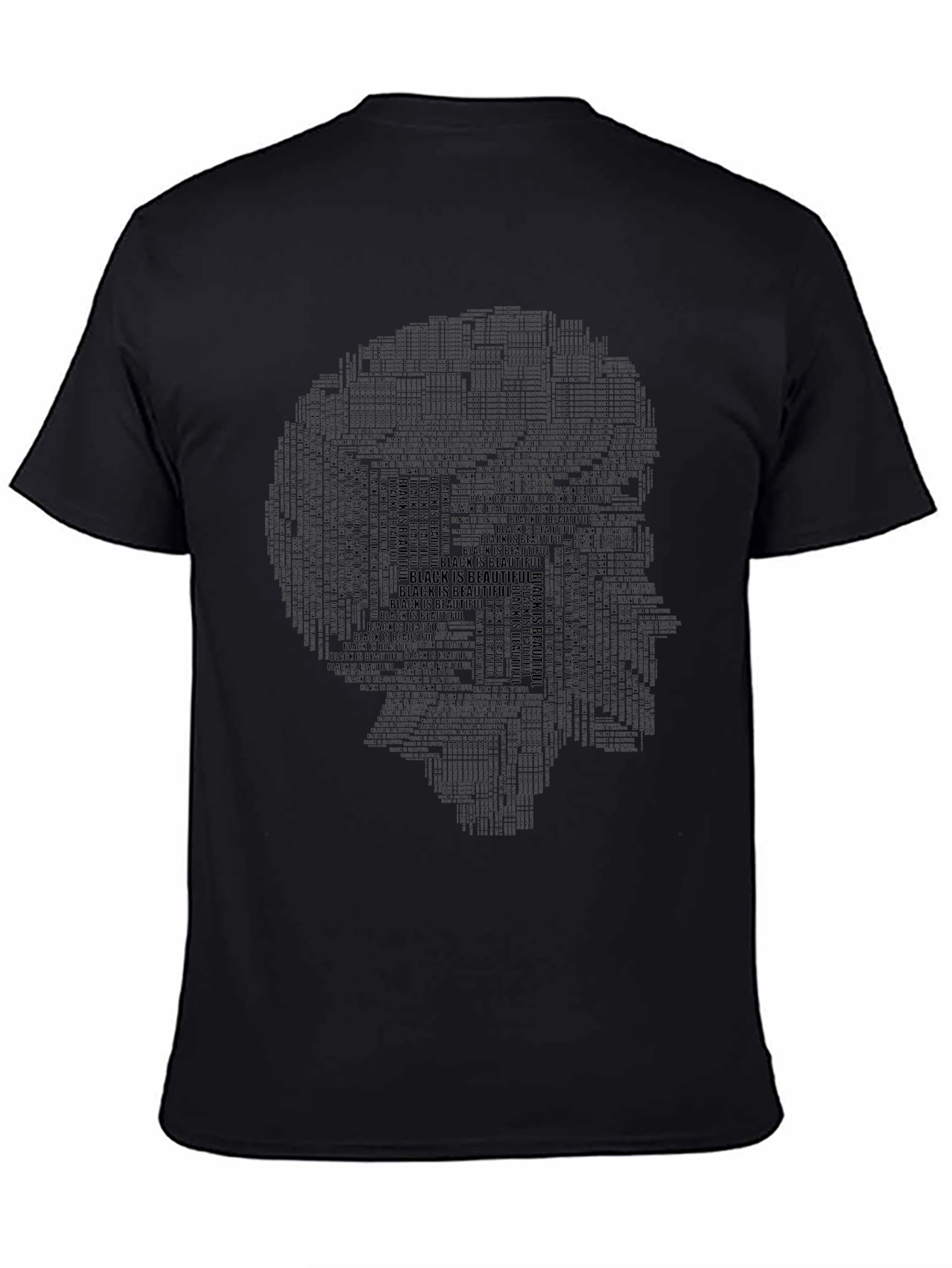 Black Is Beautiful Text Portrait T-Shirt