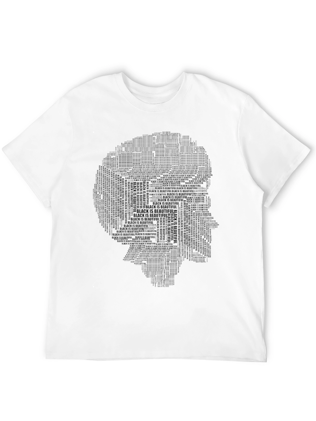 Black Is Beautiful Text Portrait T-Shirt