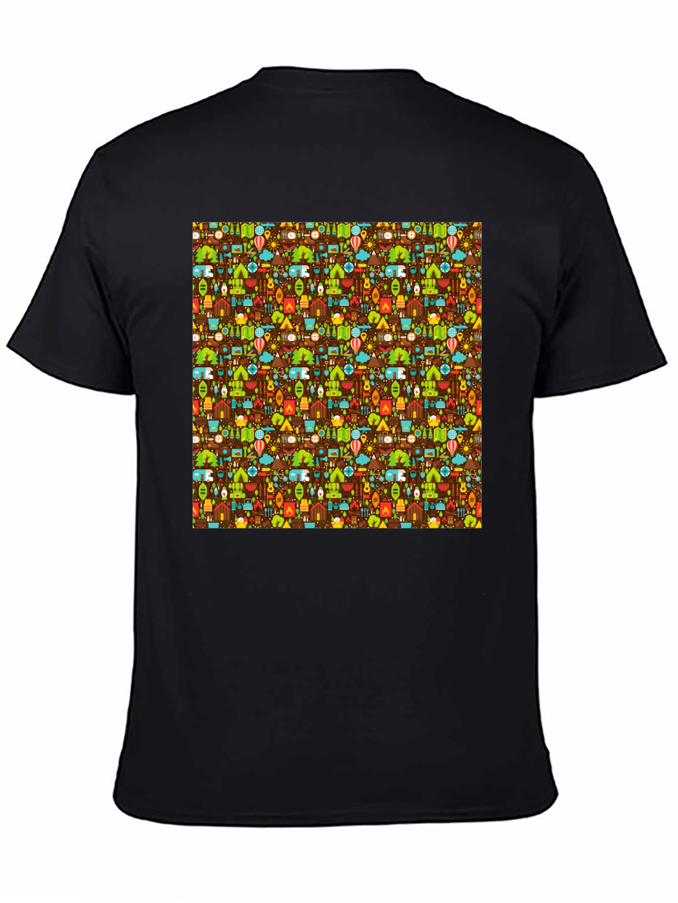 Camping Pattern T-Shirt - Outdoor Adventure Tee