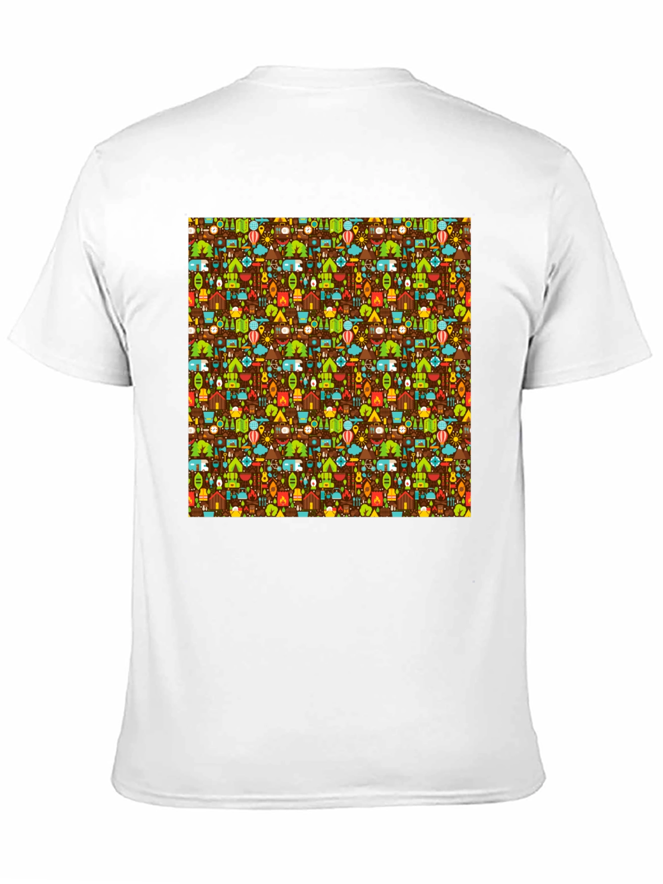 Camping Pattern T-Shirt - Outdoor Adventure Tee
