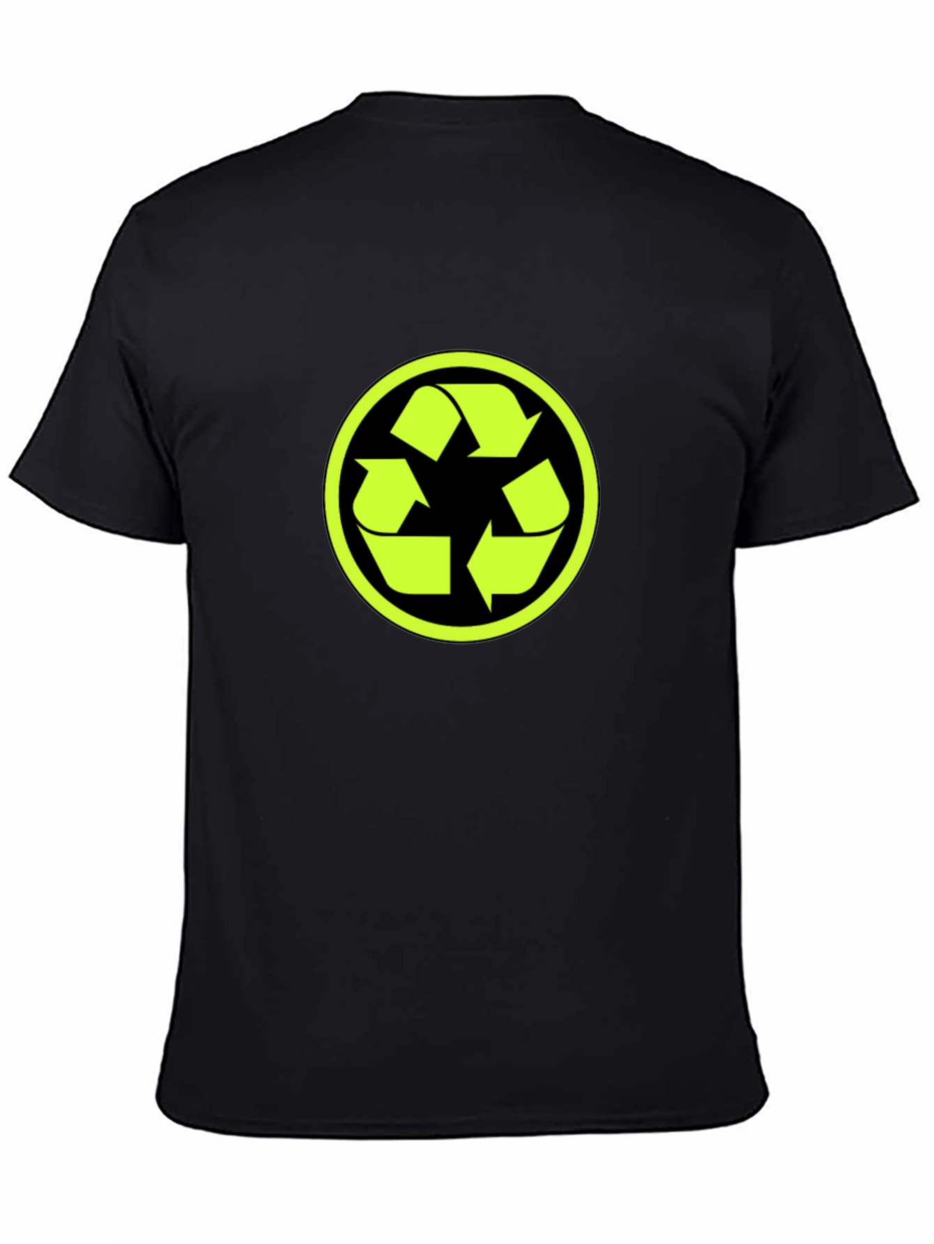 Eco-Friendly Black T-Shirt with Recycle Logo