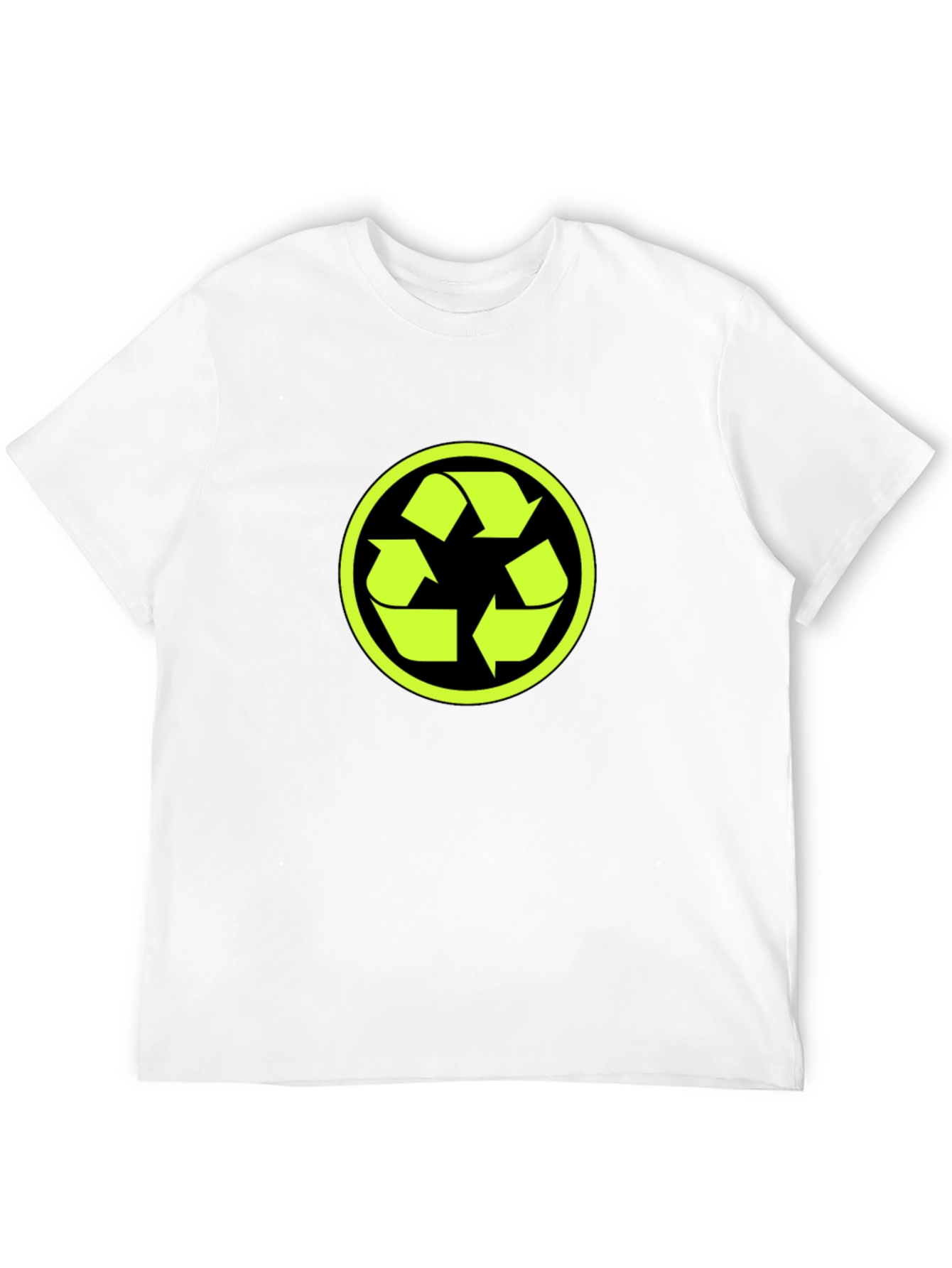 Eco-Friendly Black T-Shirt with Recycle Logo