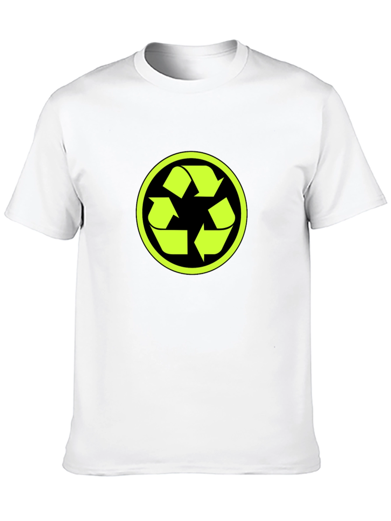 Eco-Friendly Black T-Shirt with Recycle Logo