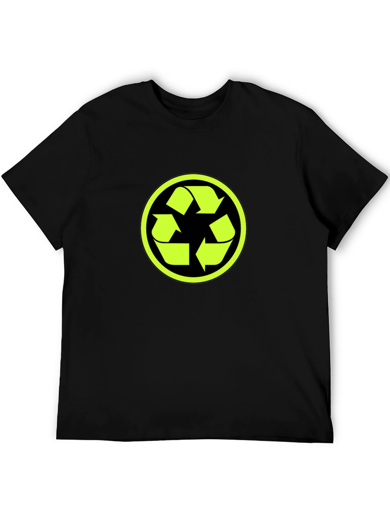 Eco-Friendly Black T-Shirt with Recycle Logo