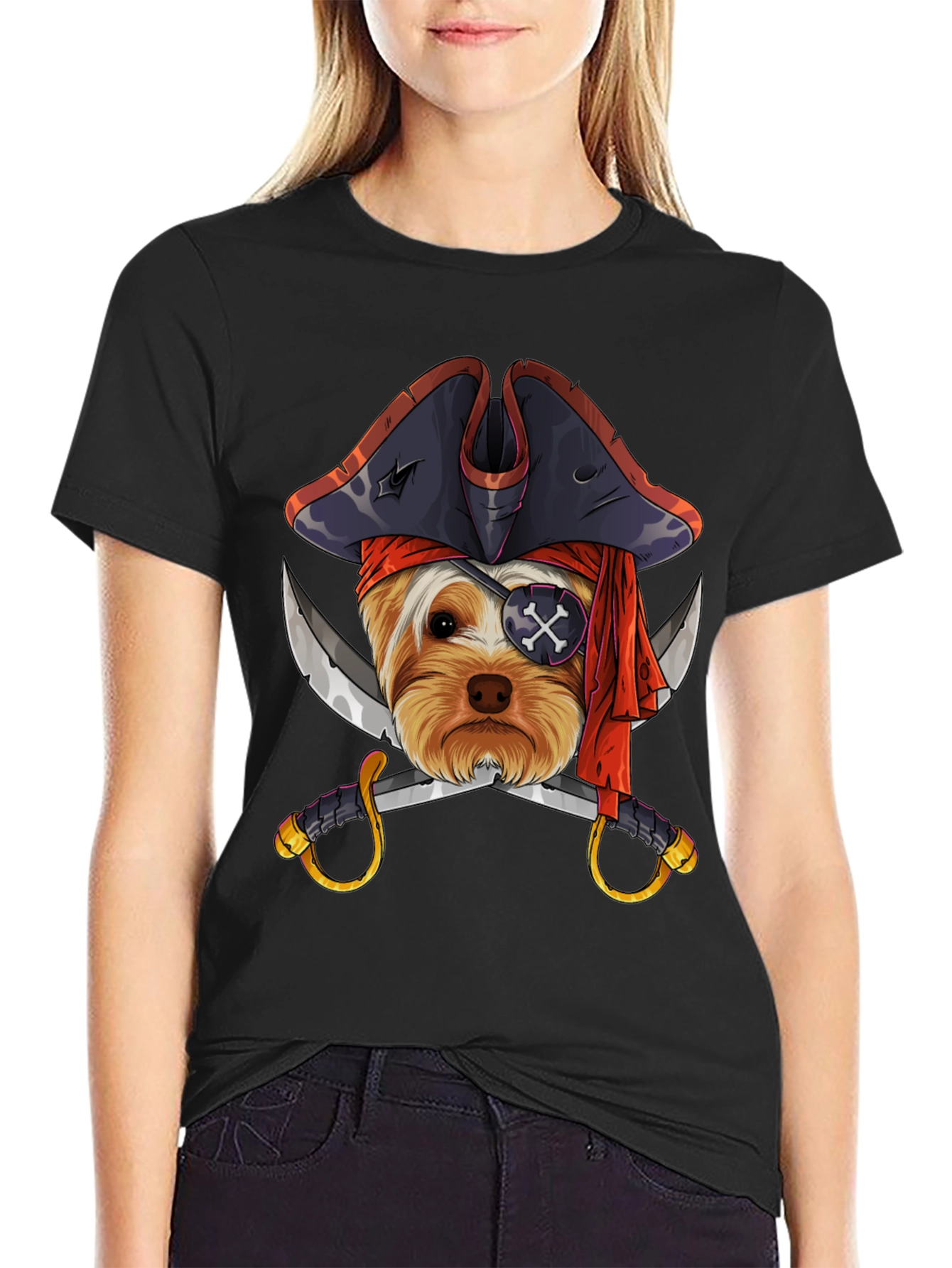 Pirate Dog T-Shirt - Novelty Graphic Tee