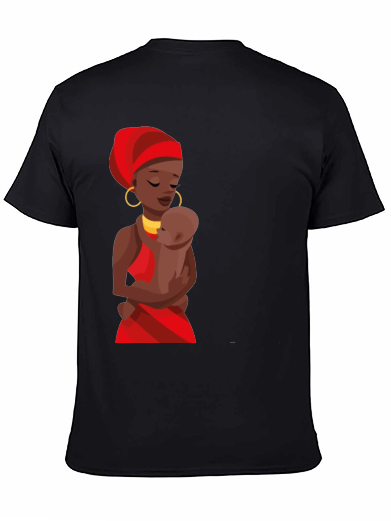 Black T-Shirt - Mother and Child Graphic Tee