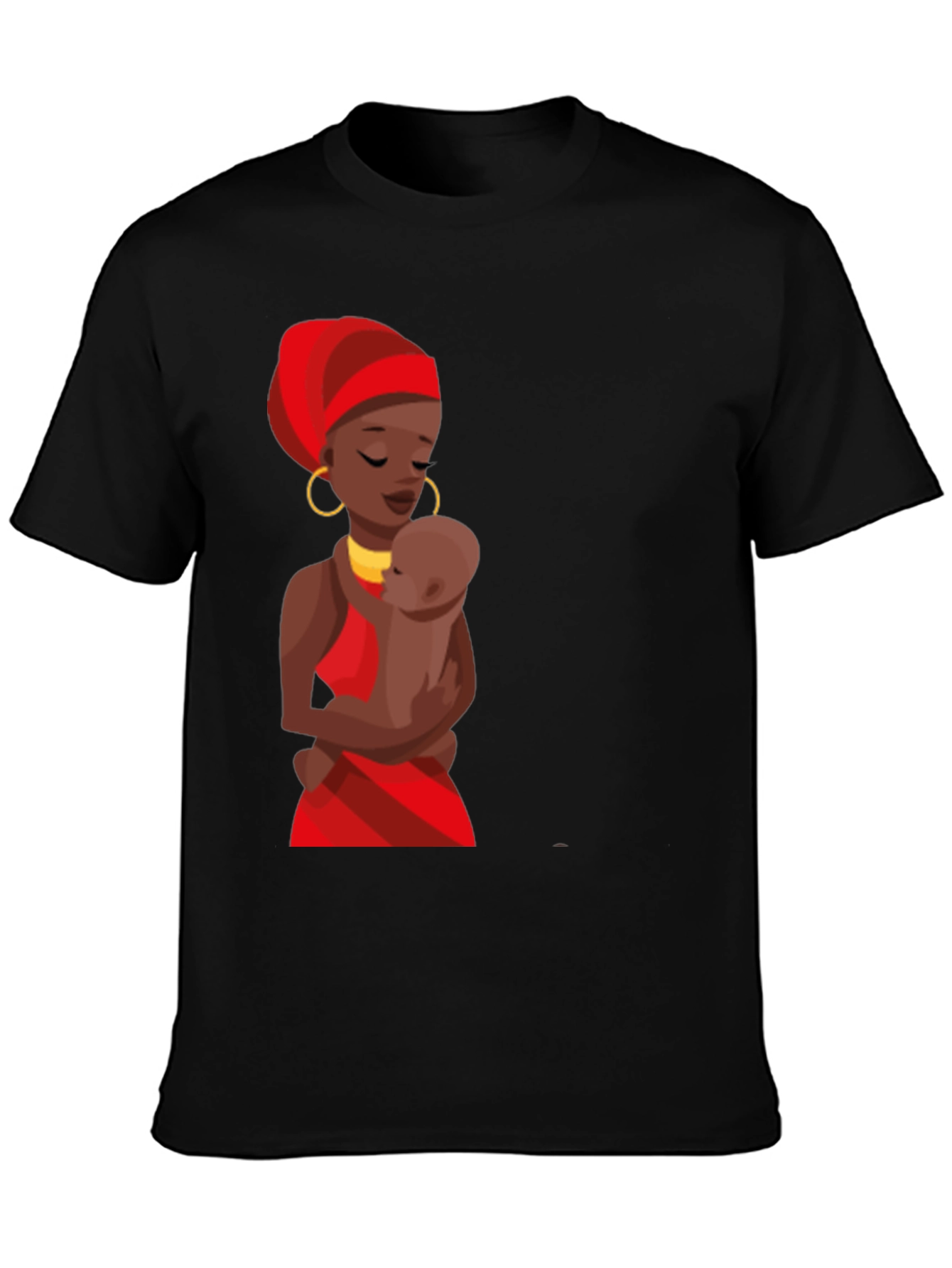 Black T-Shirt - Mother and Child Graphic Tee