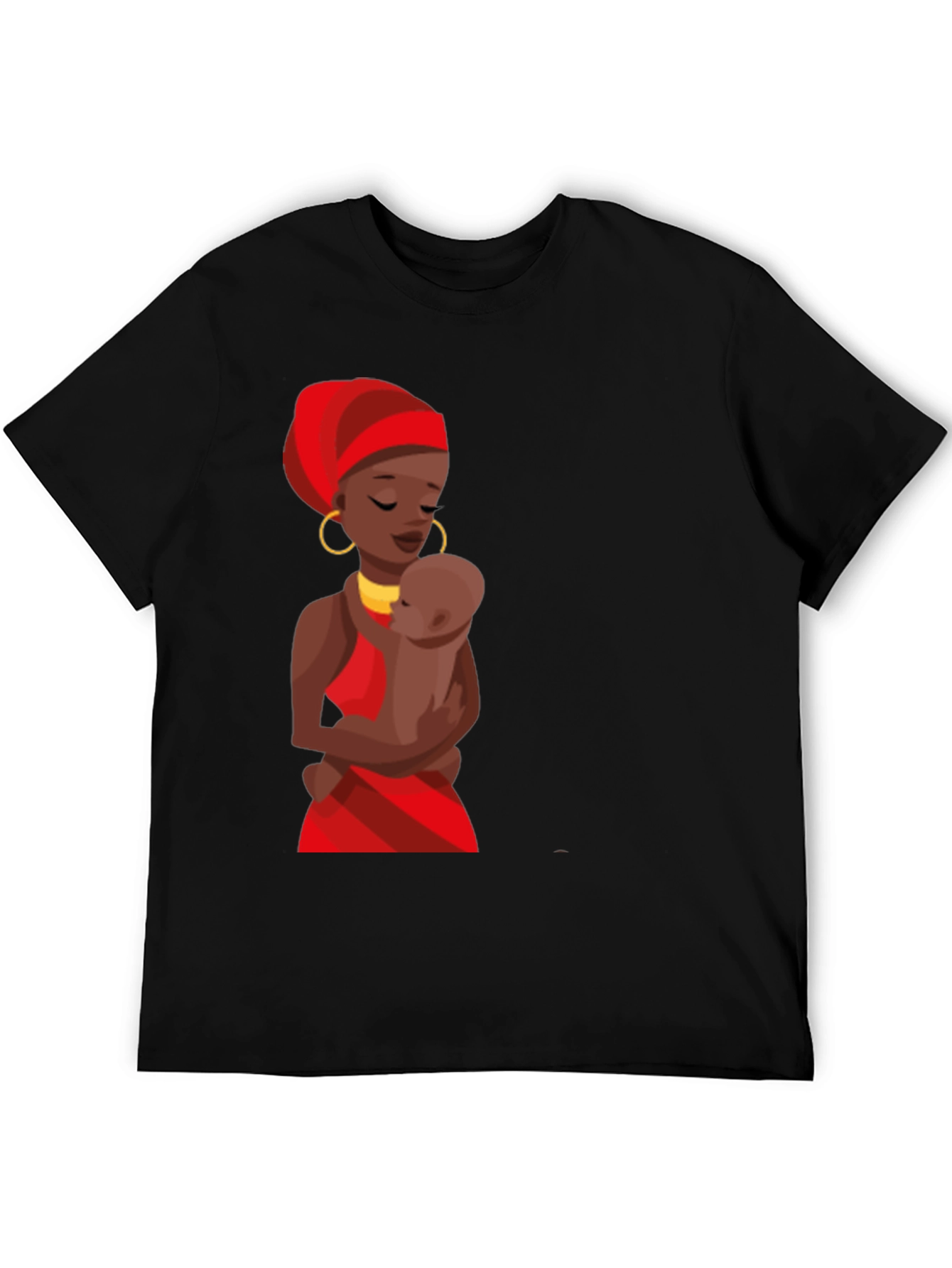 Black T-Shirt - Mother and Child Graphic Tee