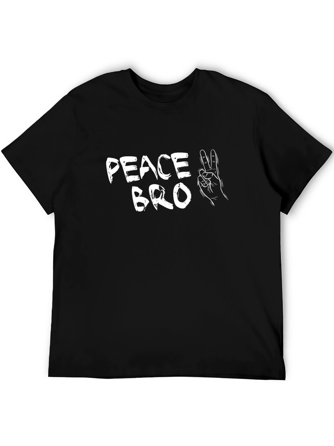 Peace Bro Graphic Tee - Black Cotton Blend