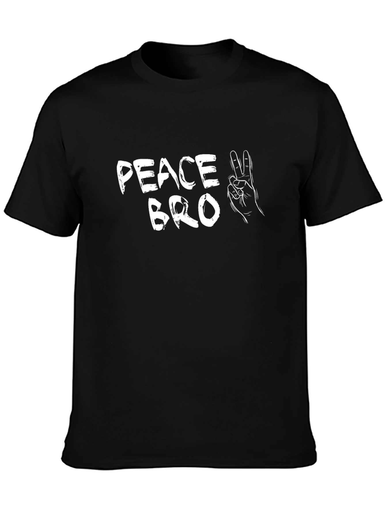 Peace Bro Graphic Tee - Black Cotton Blend