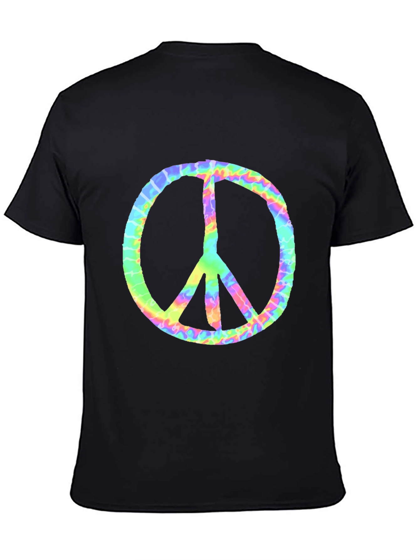 Tie-Dye Peace Sign Graphic Tee - Black