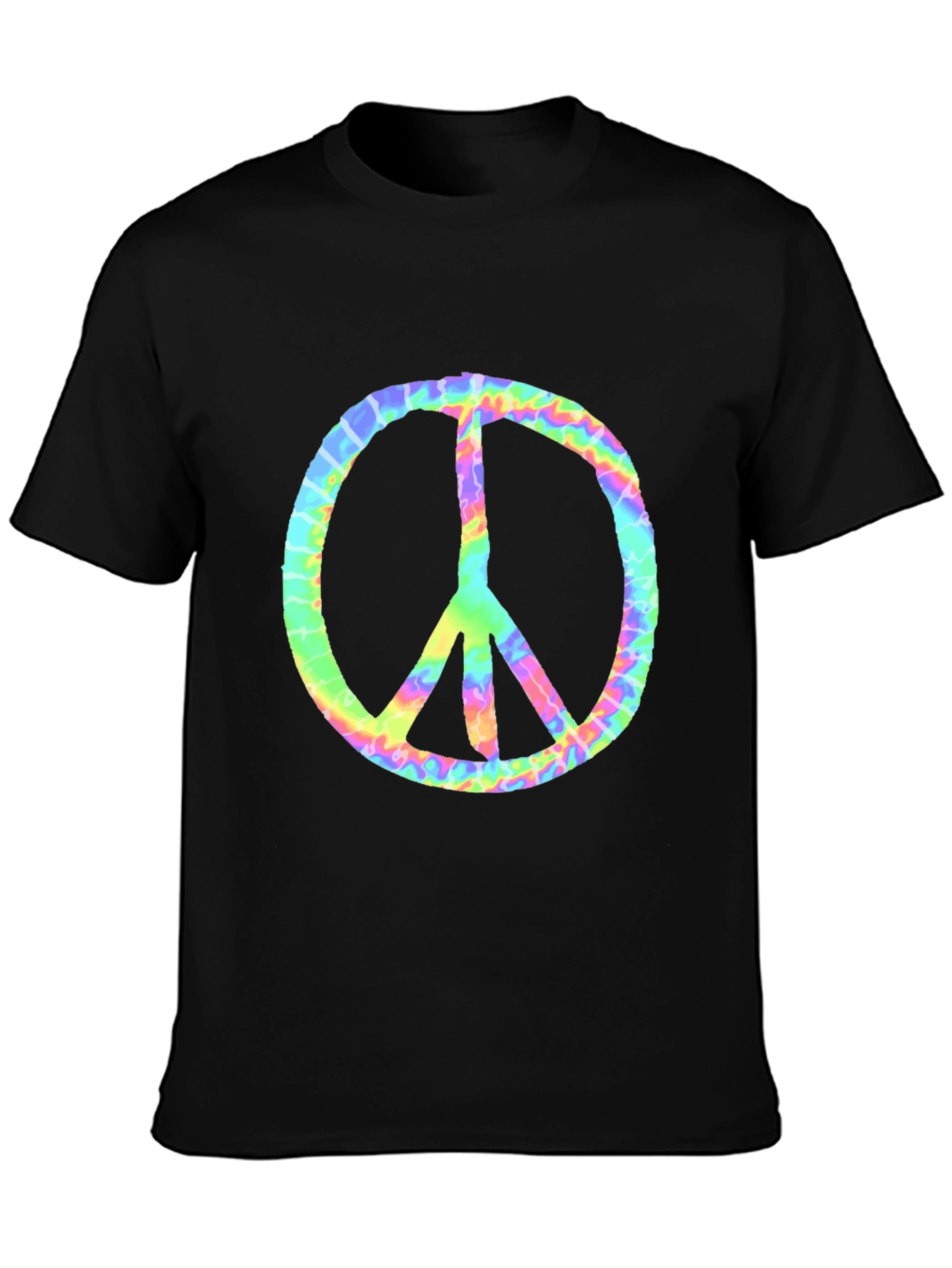 Tie-Dye Peace Sign Graphic Tee - Black