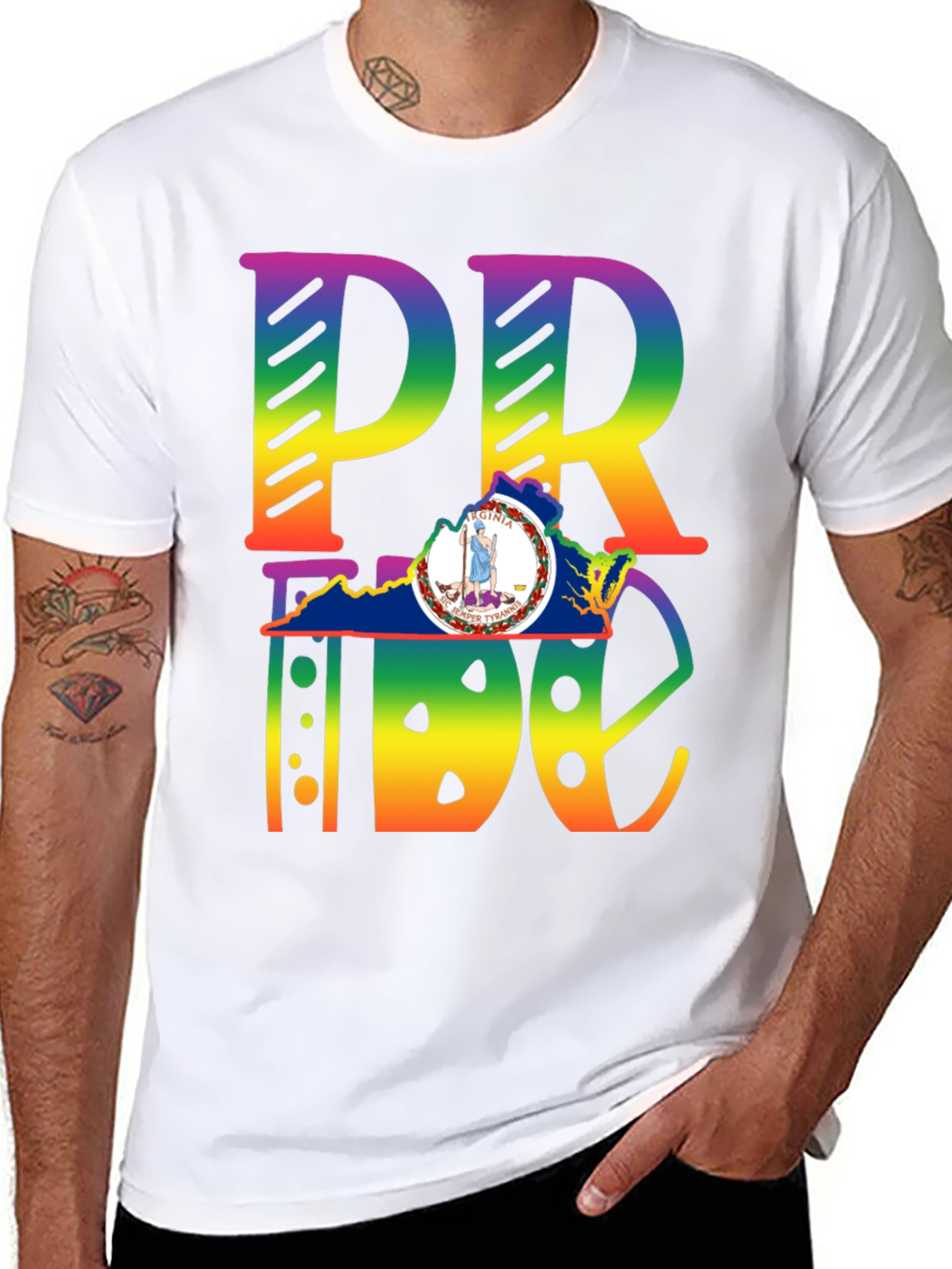 Virginia Pride T-Shirt - Rainbow LGBT State Pride Tee