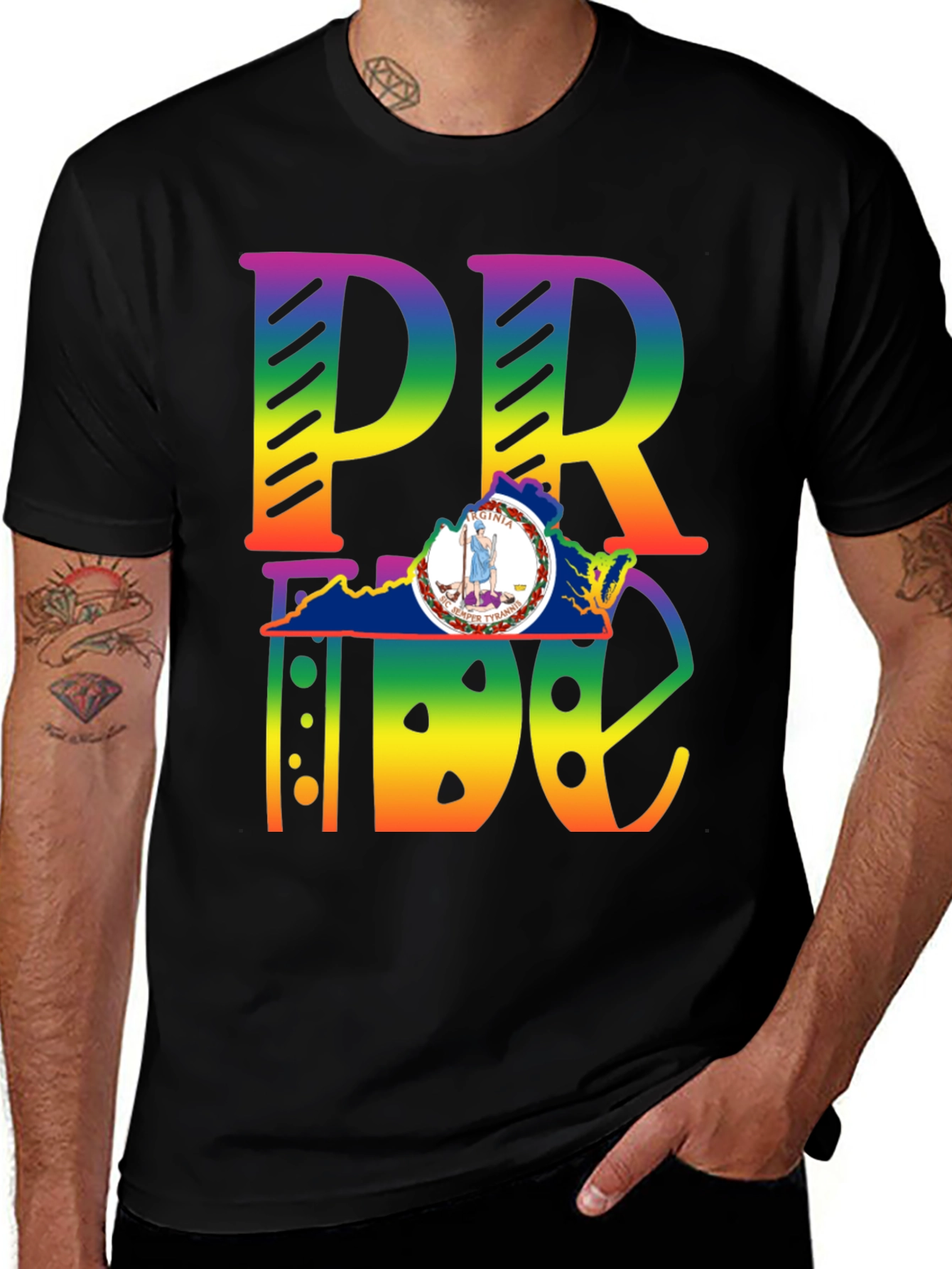 Virginia Pride T-Shirt - Rainbow LGBT State Pride Tee