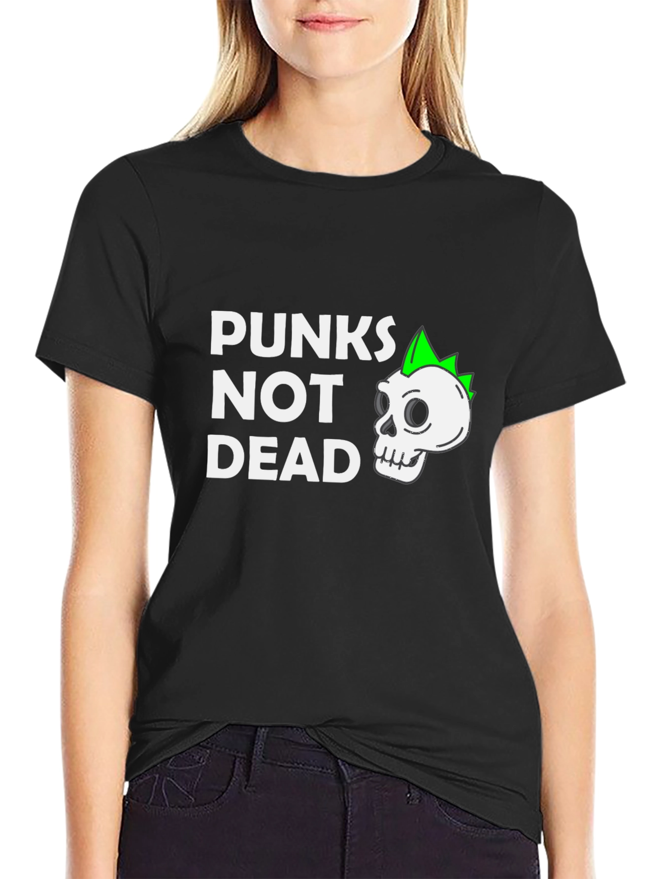 Punkns Not Dead T-Shirt - Skull Graphic Tee
