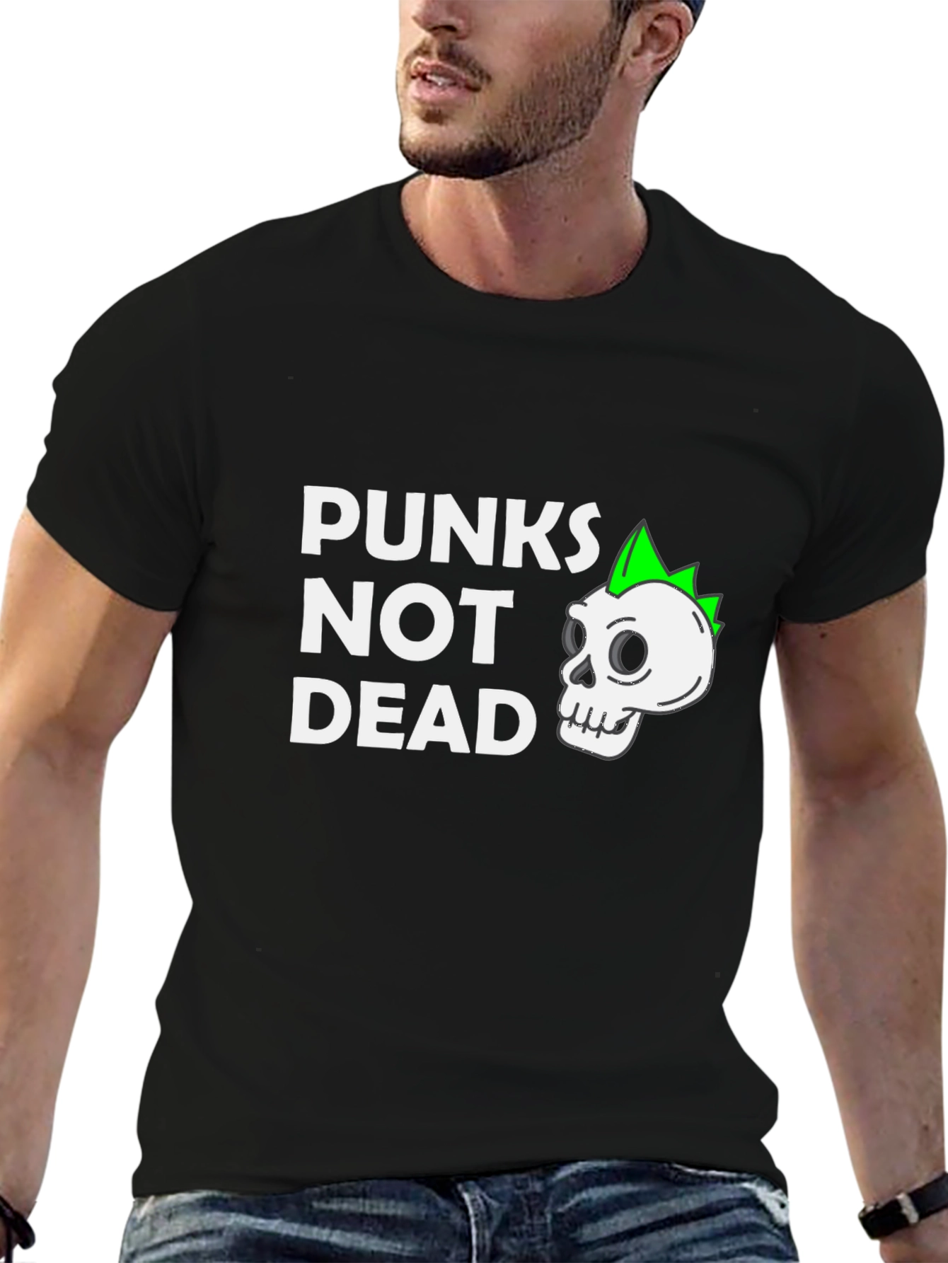 Punkns Not Dead T-Shirt - Skull Graphic Tee