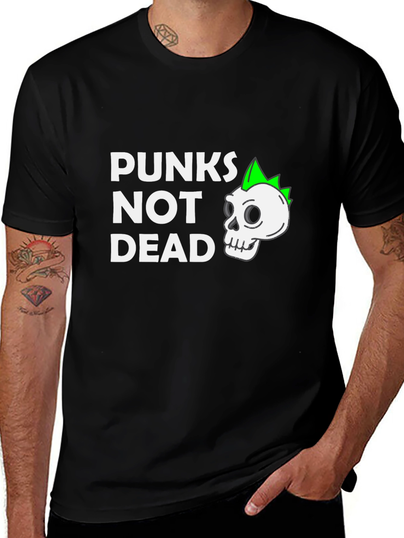 Punkns Not Dead T-Shirt - Skull Graphic Tee