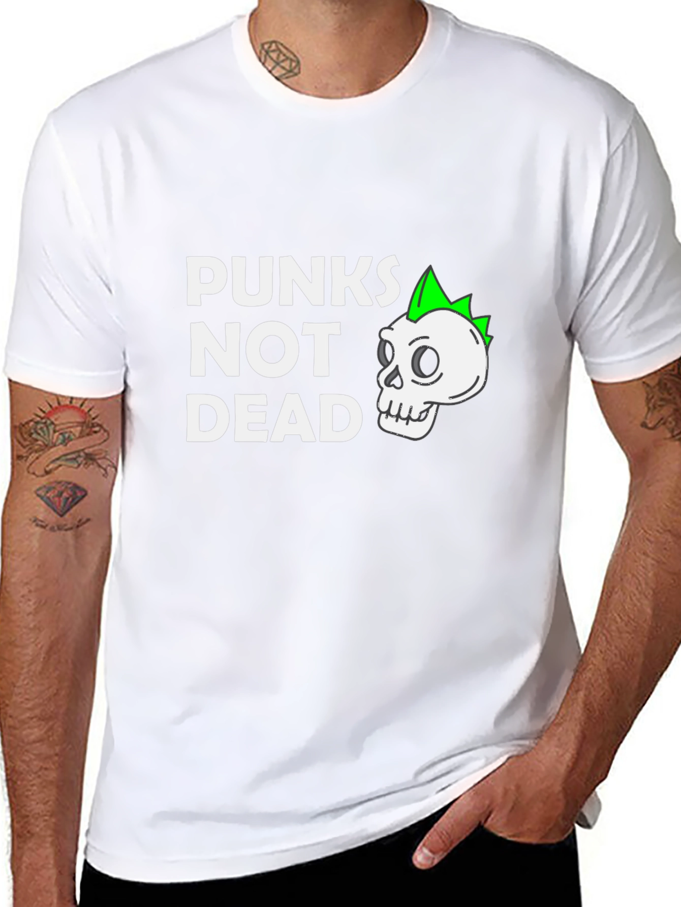 Punkns Not Dead T-Shirt - Skull Graphic Tee