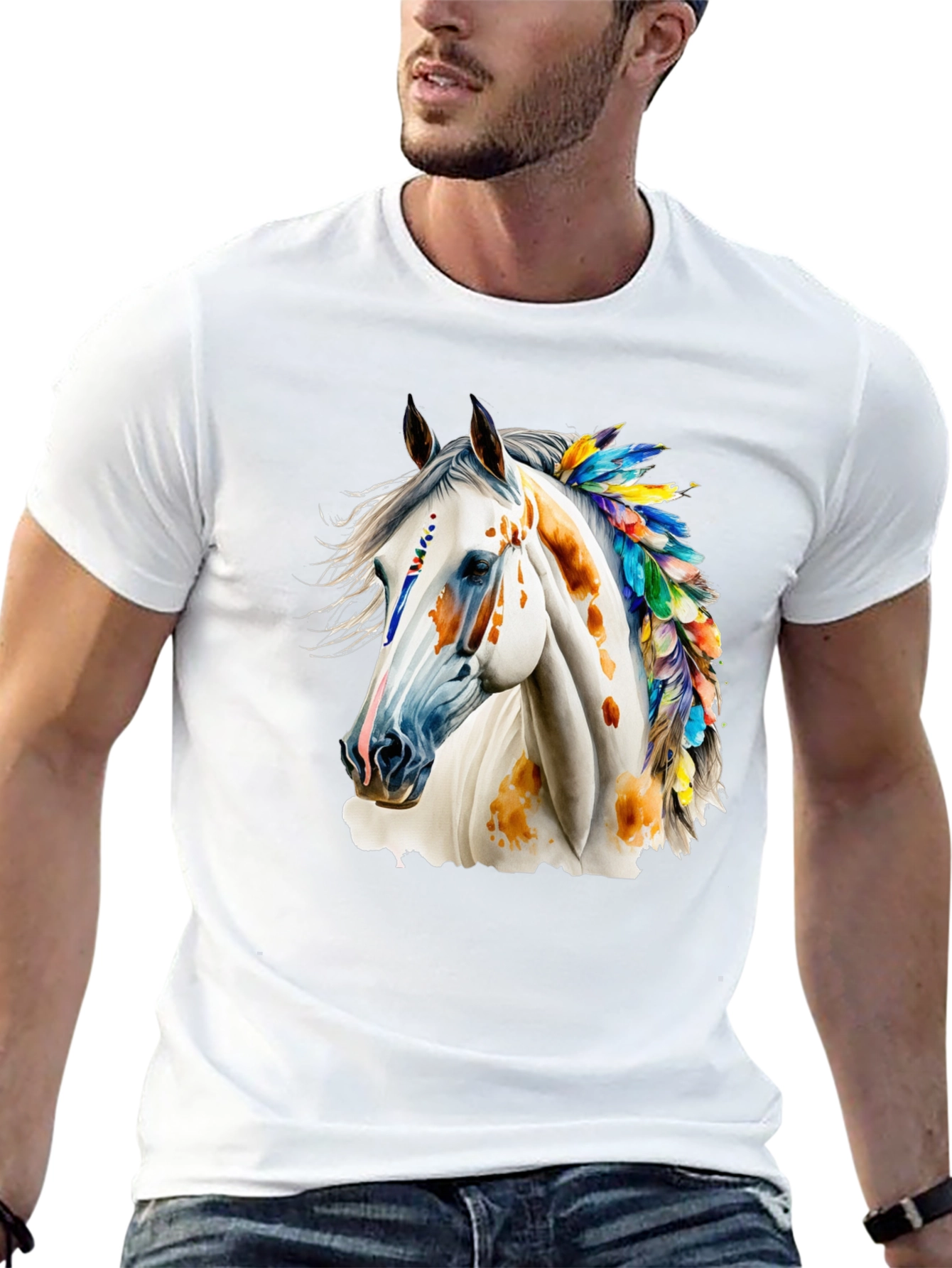 Horse with Feathers Graphic Tee