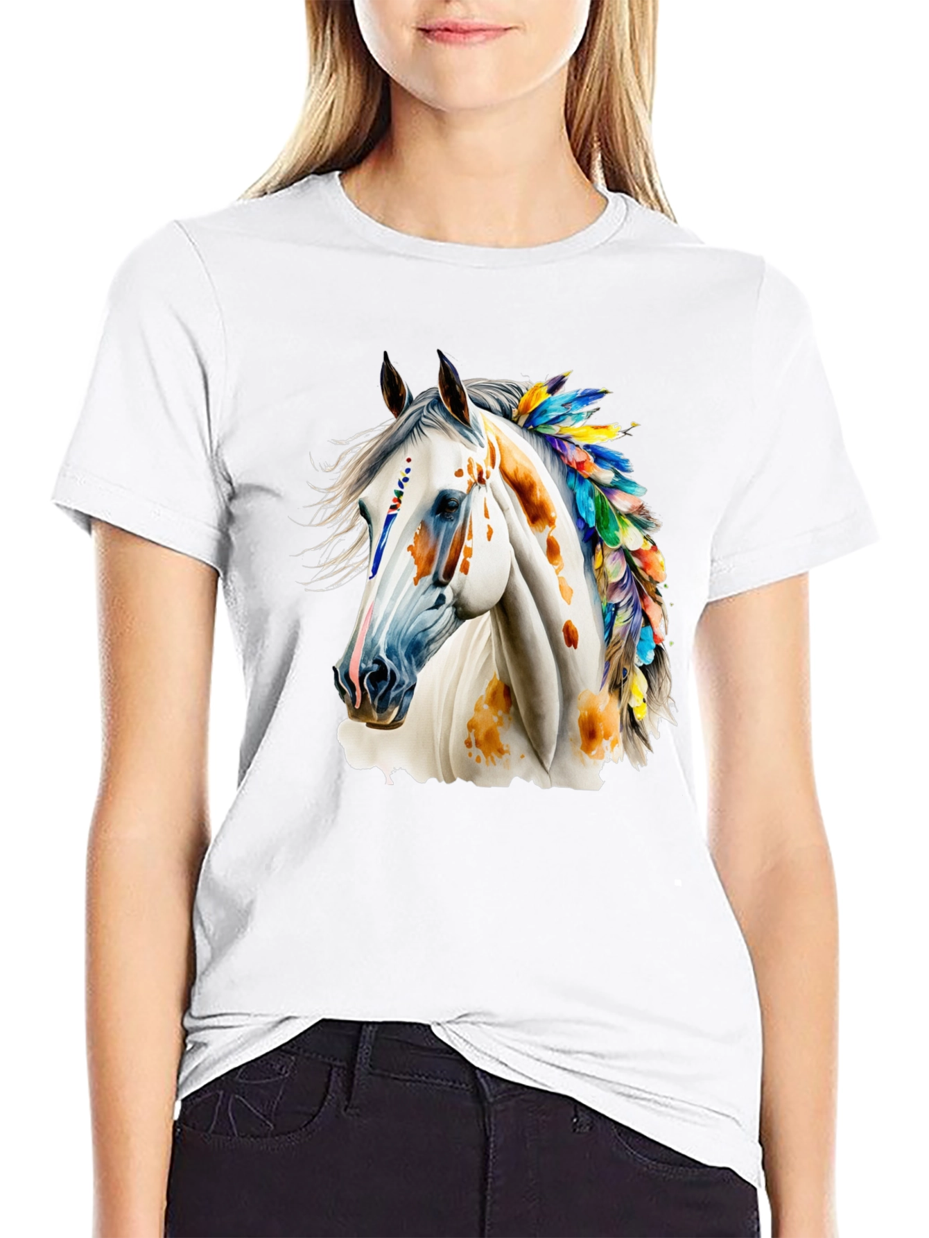 Horse with Feathers Graphic Tee