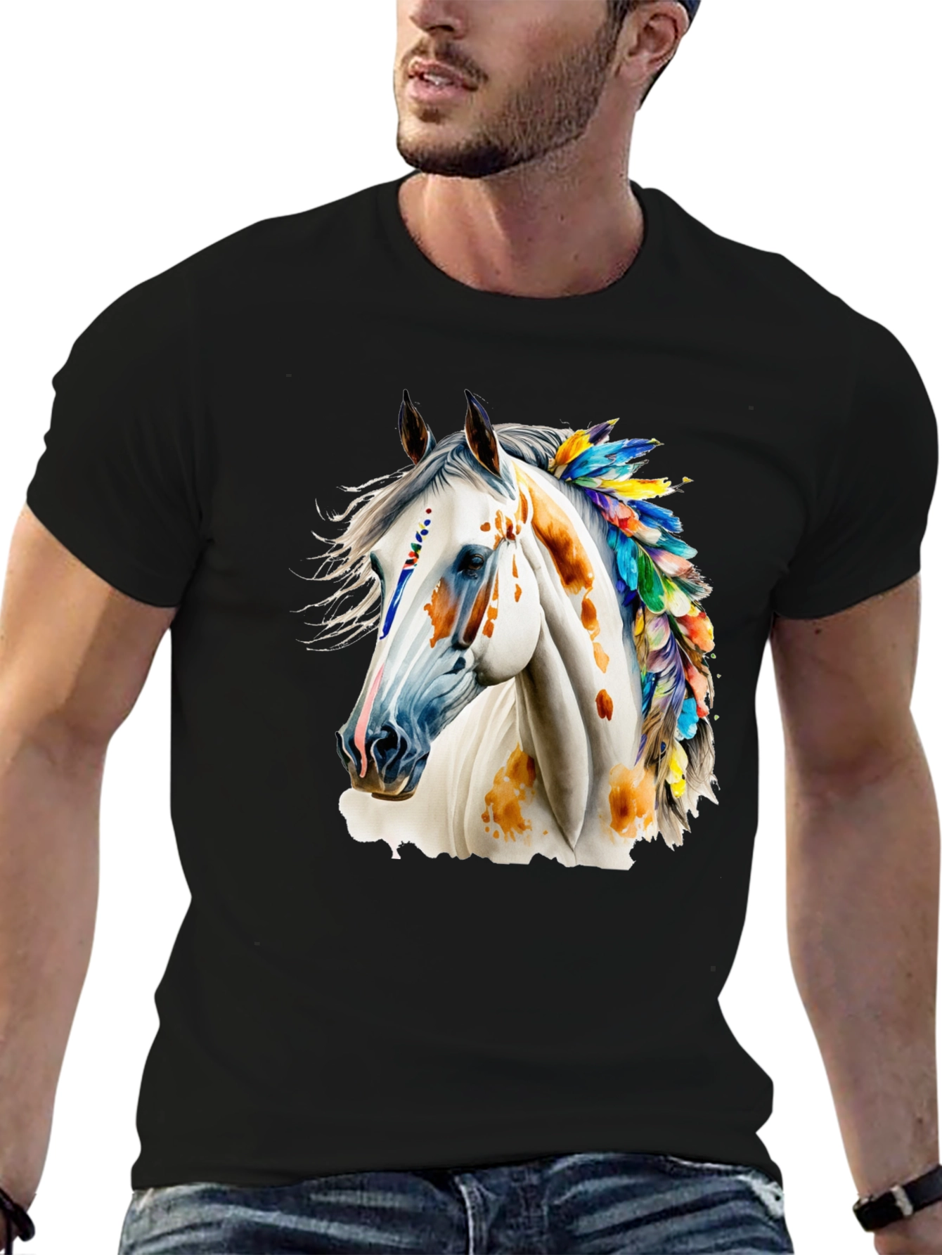 Horse with Feathers Graphic Tee