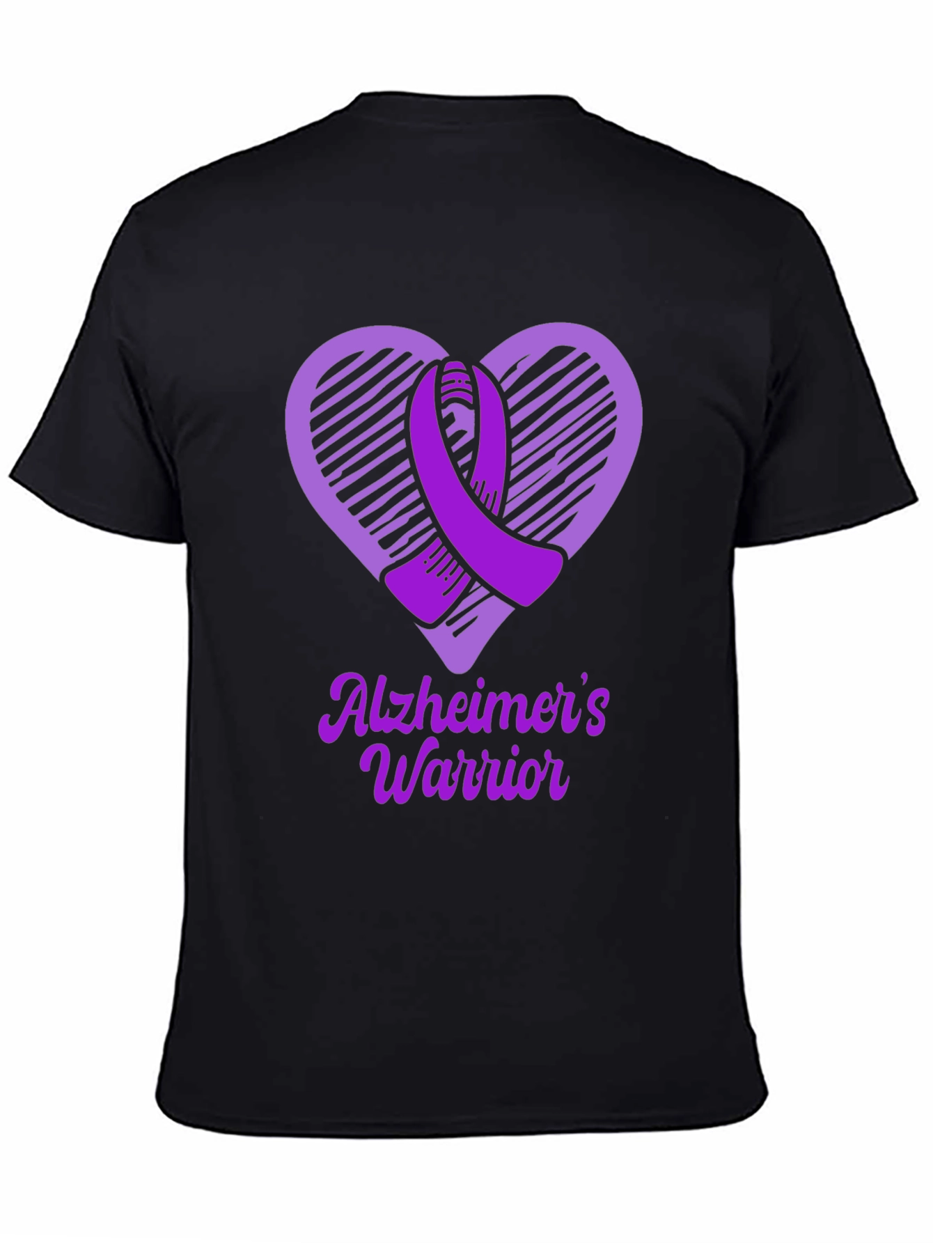 Alzheimers Warrior Awareness T-Shirt Purple Ribbon Heart