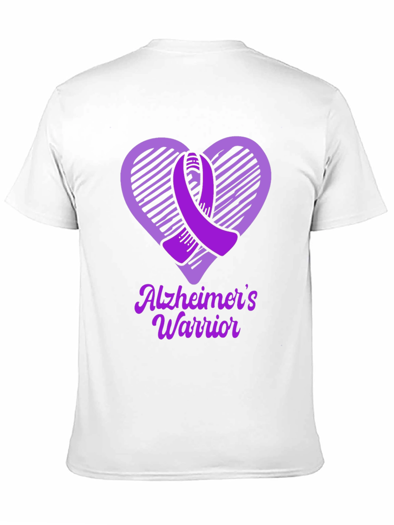 Alzheimers Warrior Awareness T-Shirt Purple Ribbon Heart