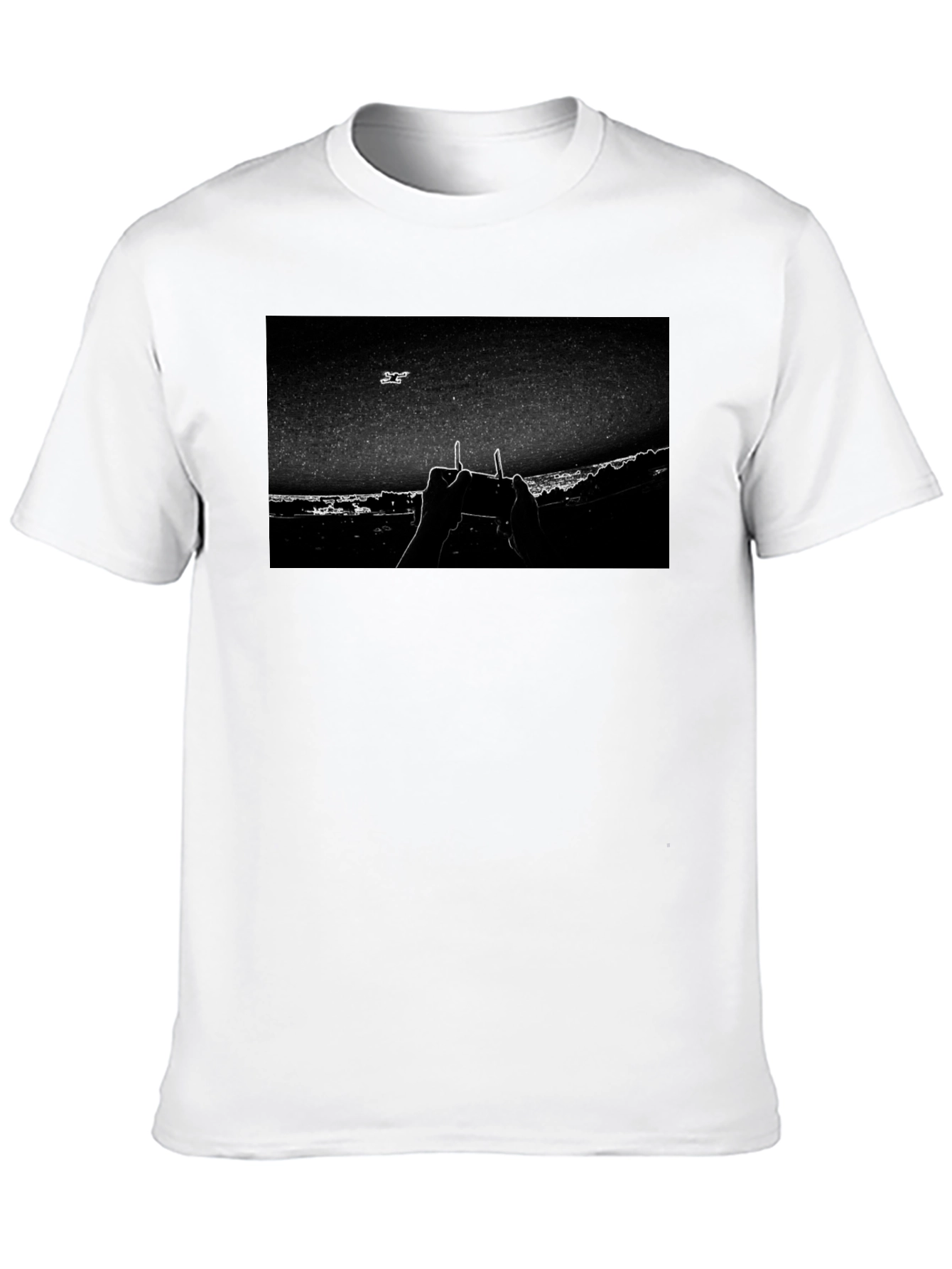 Drone Controller Graphic Tee - Black Cotton Blend