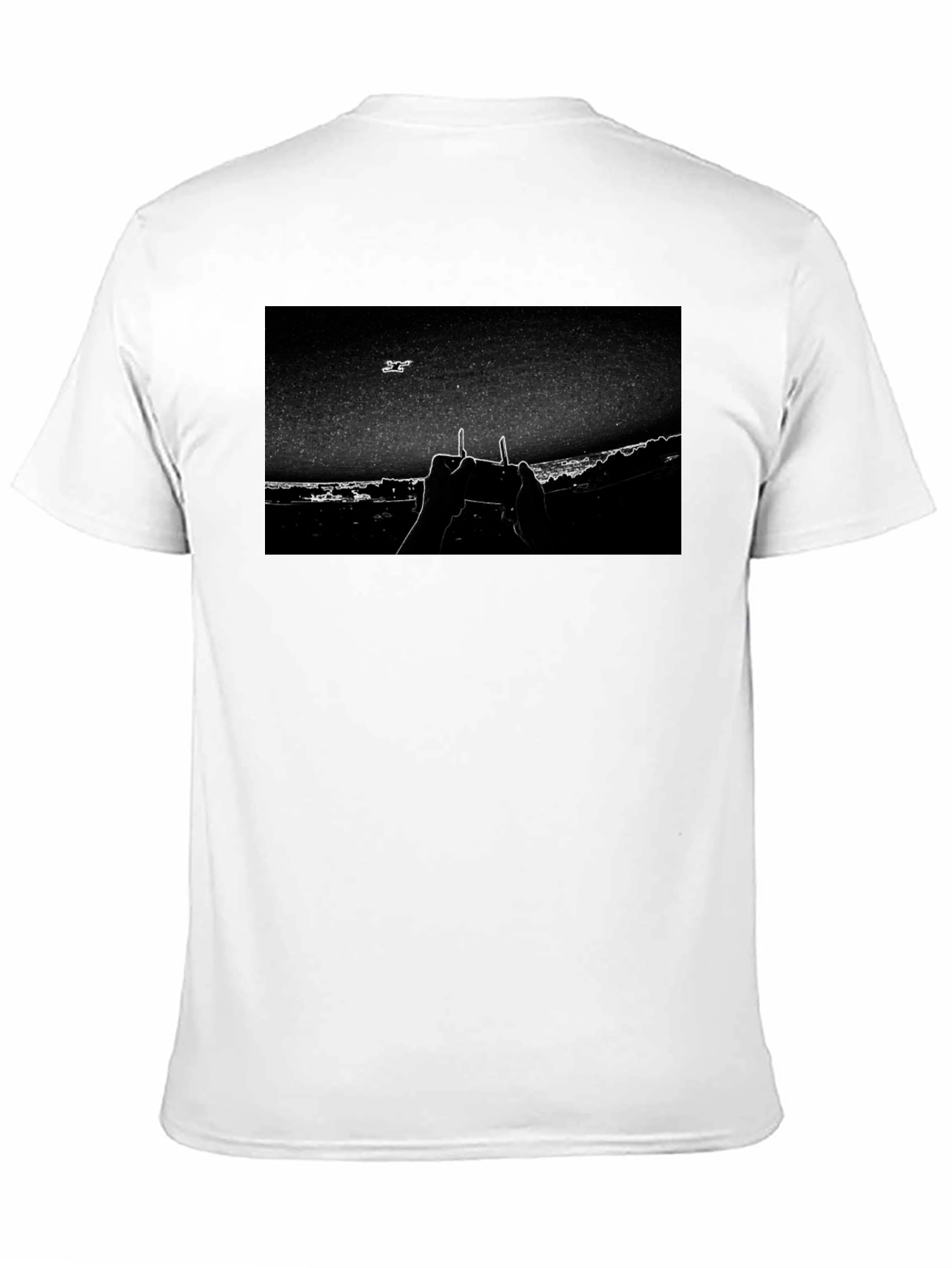 Drone Controller Graphic Tee - Black Cotton Blend