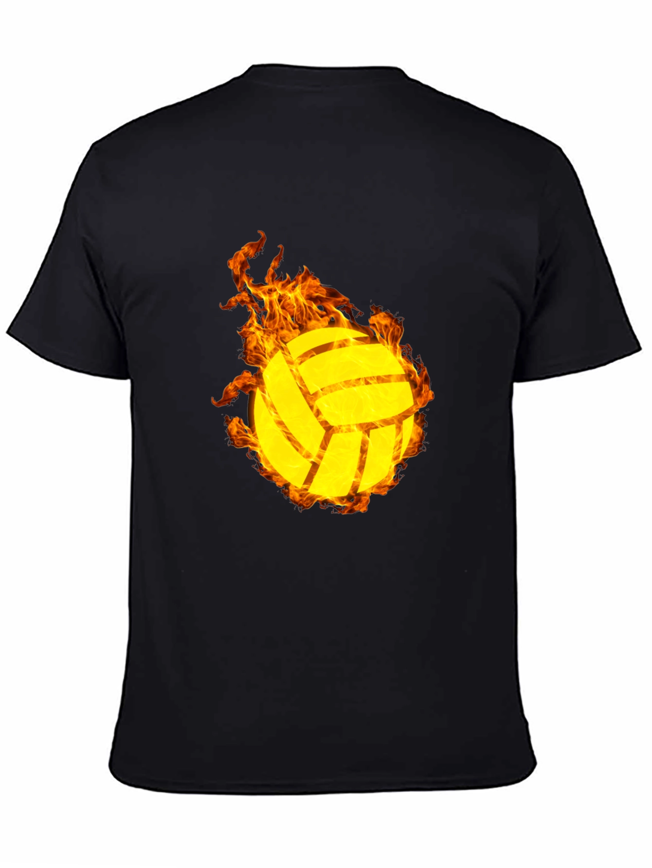Flaming Volleyball Graphic T-Shirt - Sporty Style