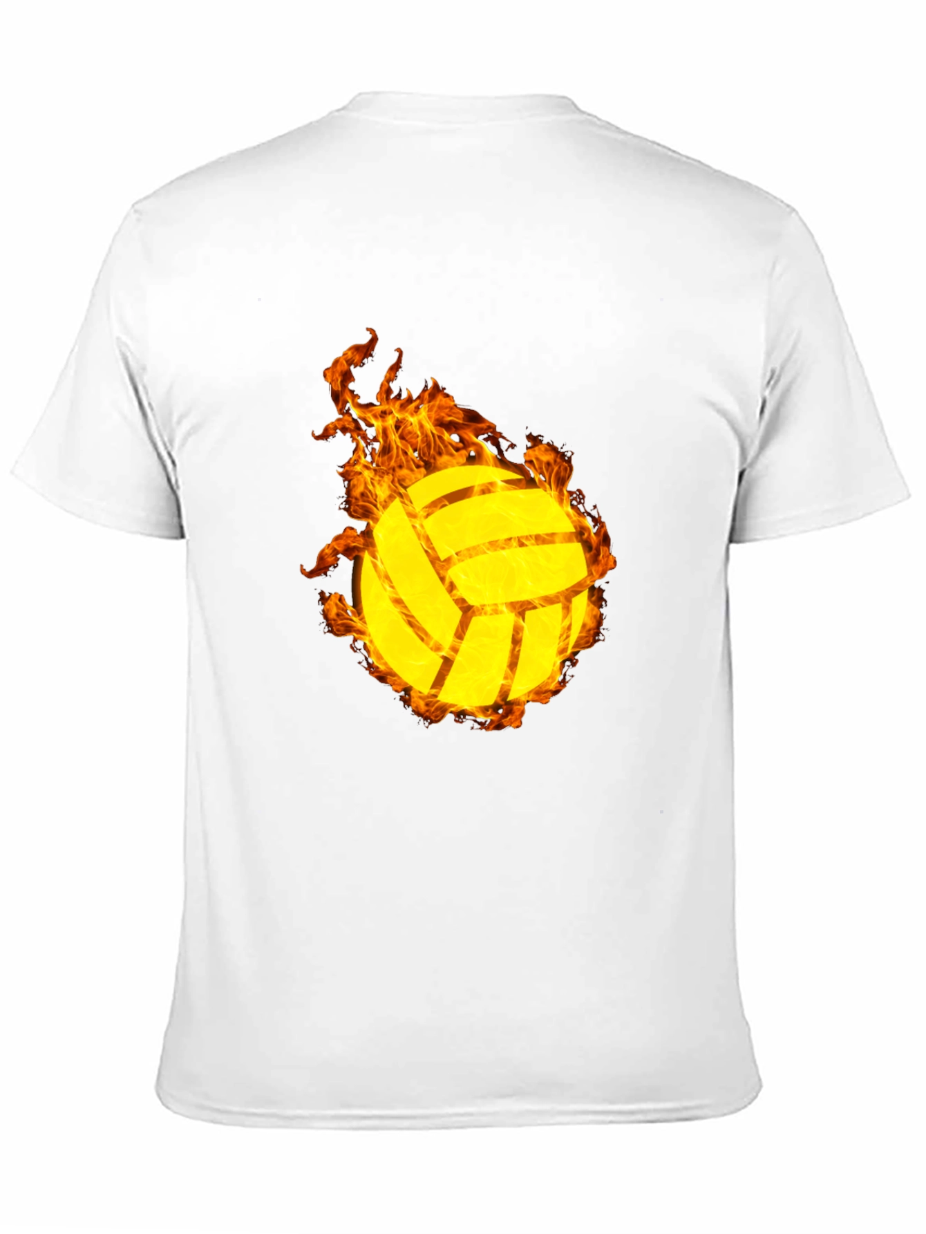 Flaming Volleyball Graphic T-Shirt - Sporty Style